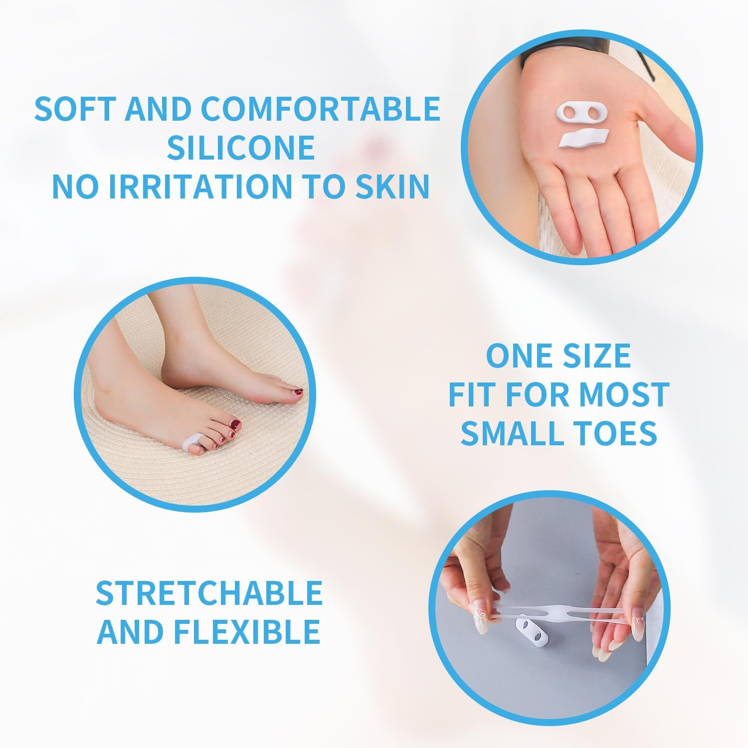 Zinyakon Two Hole Gel Small Toe Separator, 12 Pcs Little Toe Spacer For Overlapping Toe, Calluses, Blister, Relieve Foot Pain, Pinky Toe Corrector For Little Toe Bunion Pain