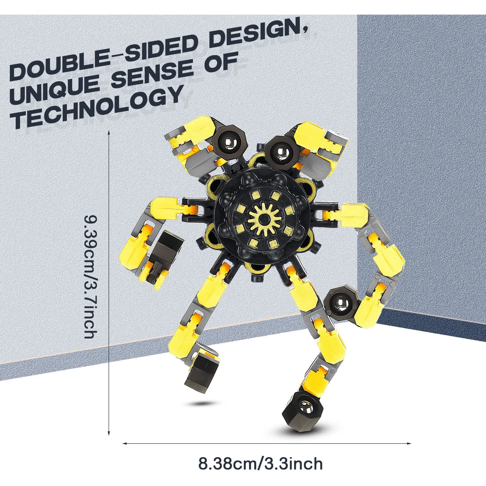 20 Pcs Transformable Chain Robot Finger Spinner Robot Deformed Mechanical Spiral Twister Fingertip Spinners Spiral Twister Fingertip Decompression Fingertip Spinner For Adults Teens