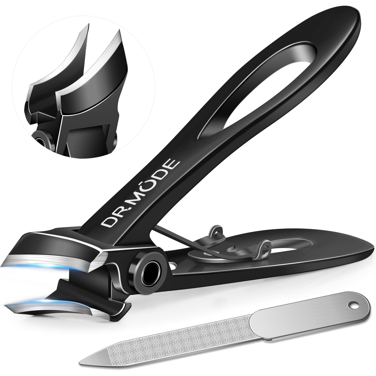 Toenail Clippers For Thick Toenails For Seniors, 2024 New Heavy Duty Toe Nail Clippers For Men Thick Ingrown Nails With Wide Jaw Opening, Upgrade Slanted Curved Large Fingernail Clipper Cutter -Black