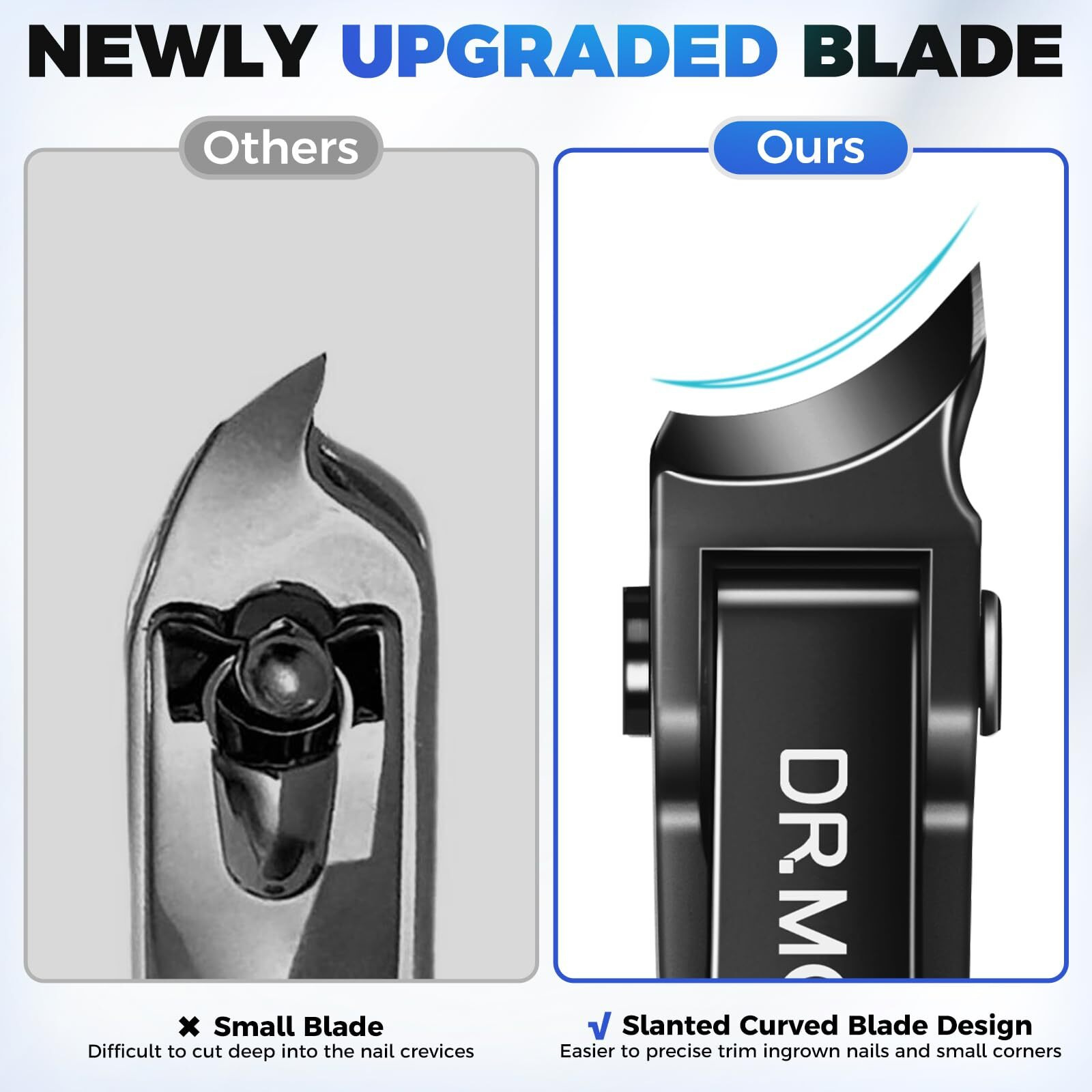 Toenail Clippers For Thick Toenails For Seniors, 2024 New Heavy Duty Toe Nail Clippers For Men Thick Ingrown Nails With Wide Jaw Opening, Upgrade Slanted Curved Large Fingernail Clipper Cutter -Black