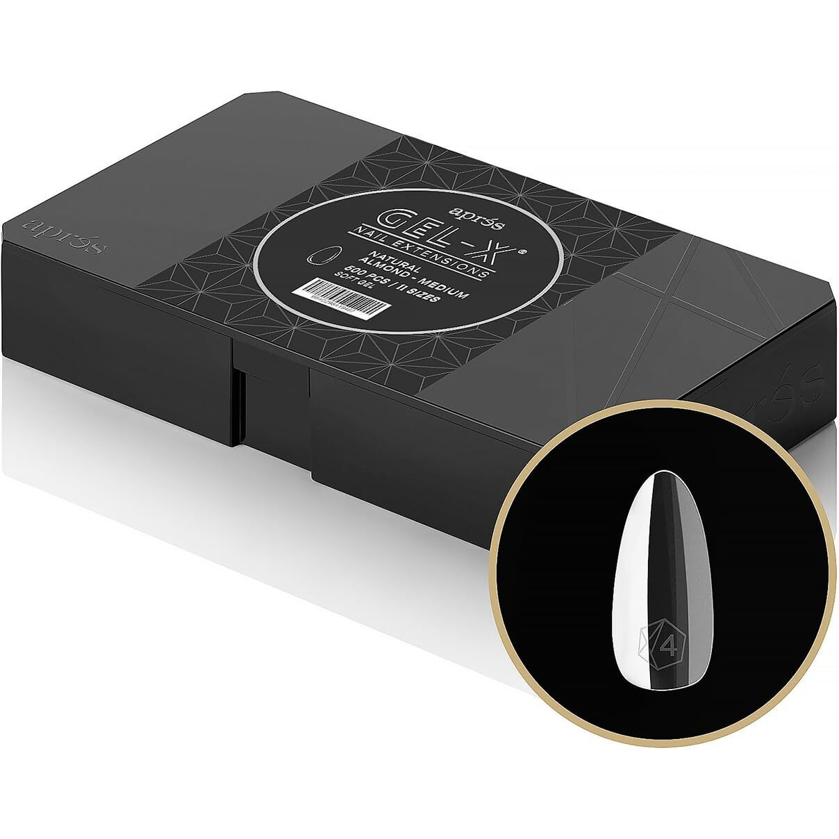 Apres Gel-X Soft Gel Tip Box | Natural Almond | 500Pc Gel-X Tips, 11 Sizes 00-9, Premium Quality (Natural Almond Medium)