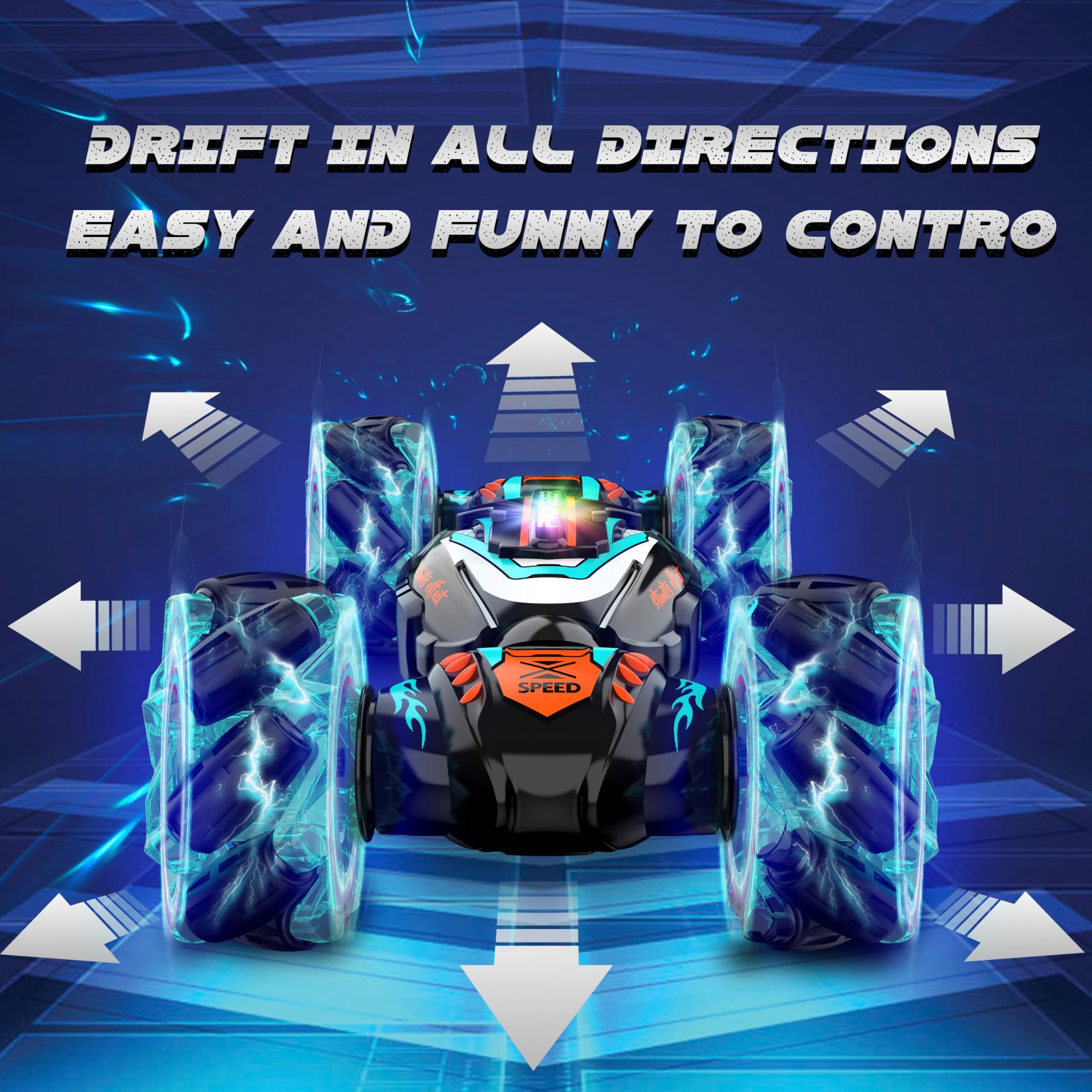 Remote Control Car, Gesture Sensing Rc Stunt Car, 4 Wd Transform Off Road For Rotating, 2.4Ghz Hand Controlled Remote Control Twister Cars, Rc Cars For Kids Boys Girls Toy Gift Age 6 7 8 9 10 11 12 Yr