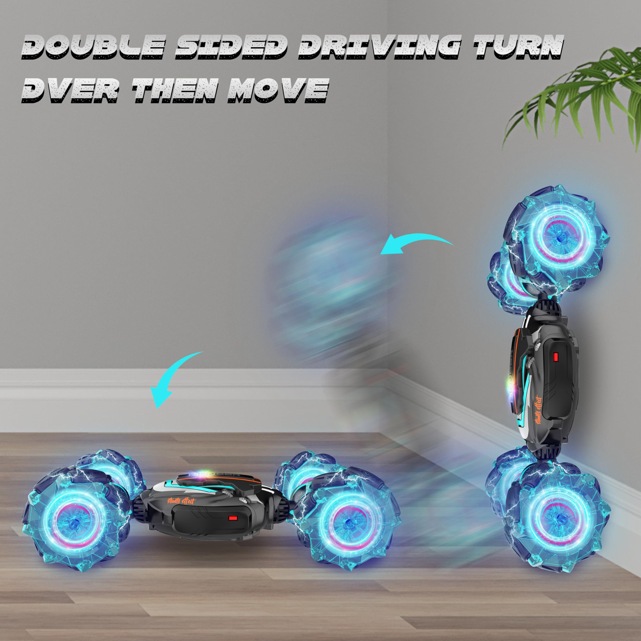 Remote Control Car, Gesture Sensing Rc Stunt Car, 4 Wd Transform Off Road For Rotating, 2.4Ghz Hand Controlled Remote Control Twister Cars, Rc Cars For Kids Boys Girls Toy Gift Age 6 7 8 9 10 11 12 Yr