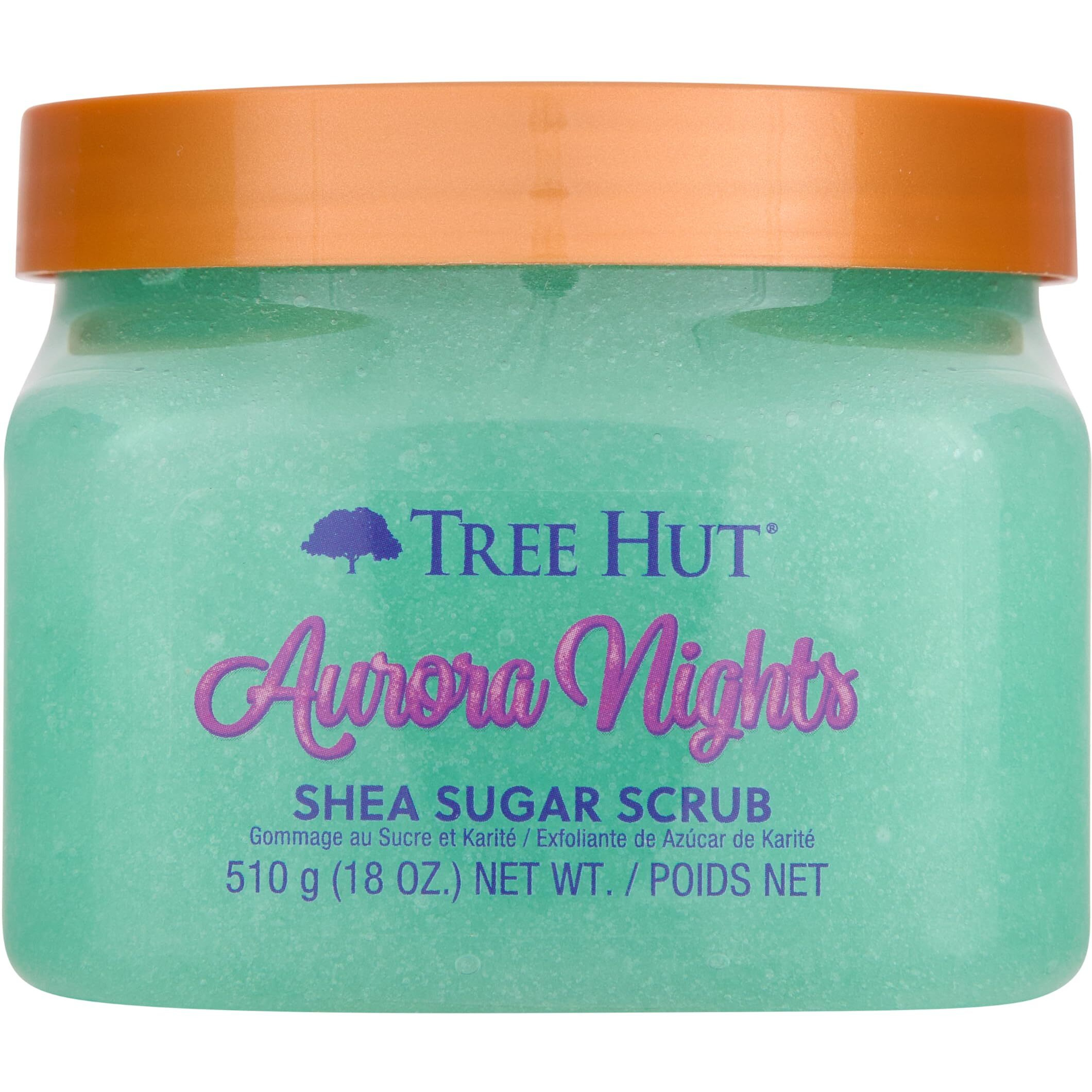Tree Hut Aurora Nights Shea Sugar Scrub | Exfoliating Body Scrub Removes Dead, Dry Skin For A Soft & Hydrated Feel | Nourishing Essential Body Care | 18 Fl Oz.