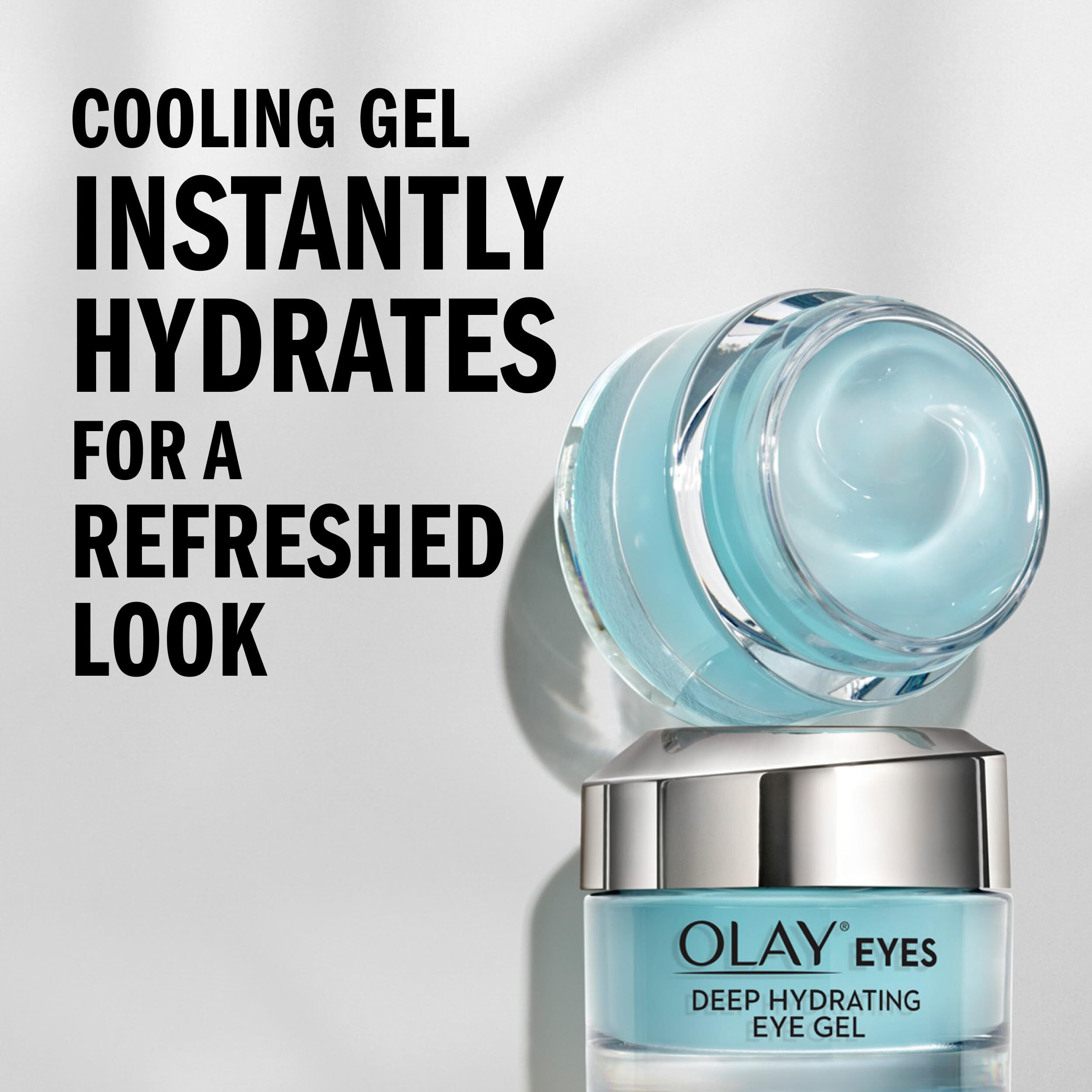 Olay Deep Hydrating Eye Gel With Hyaluronic Acid For Tired Eyes, Hydrating Gel, Cucumber, 0.5 Fl Oz