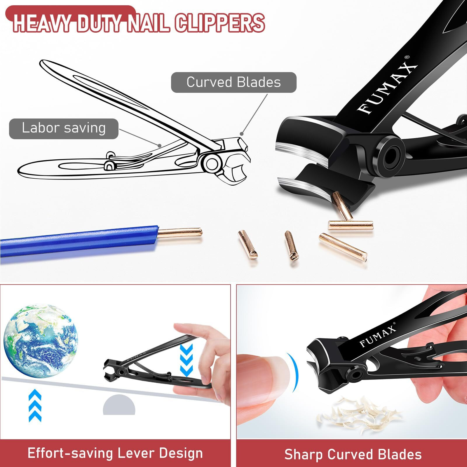Nail Clippers For Men, Toenail Clippers For Seniors Thick Nails, Heavy Duty Large Fingernail Clipper With 15Mm Wide Jaw Opening, Professional Podiatrist Toe Nail Clippers For Ingrown Toenails