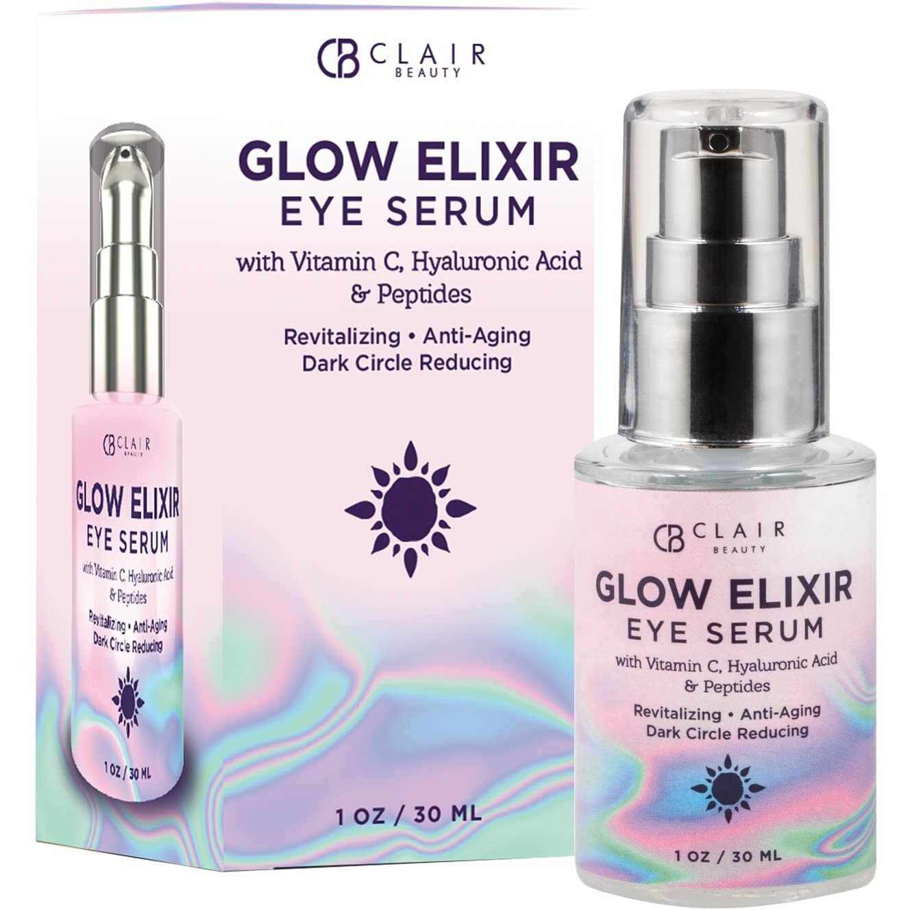 Clear Beauty Vitamin C & Hyaluronic Acid Under Eye Serum - Reduce Eye Bags, Puffiness, Dark Circles & Wrinkles, Lifting Eye Serum - Cruelty Free Korean Skin Care For All Skin Types