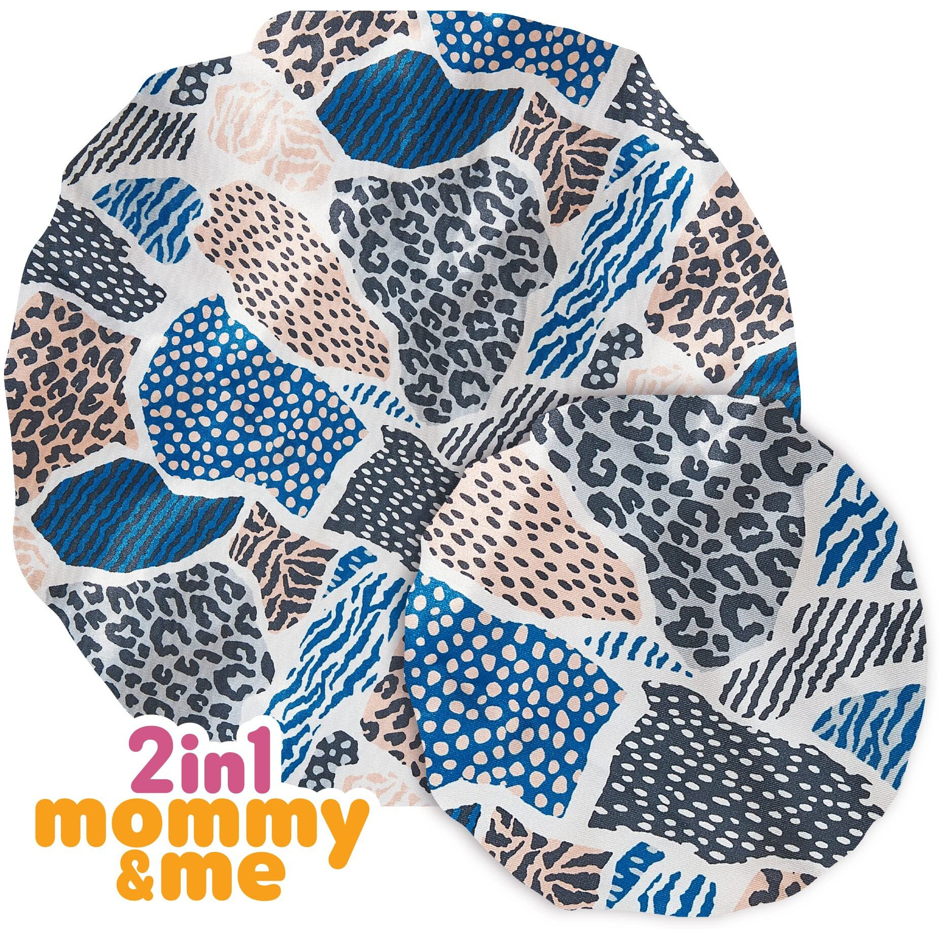 Red By Kiss 2-In-1 Mommy & Me Bonnet Sleeping Caps Hair Bonnet Hair Wrap (Leopard)
