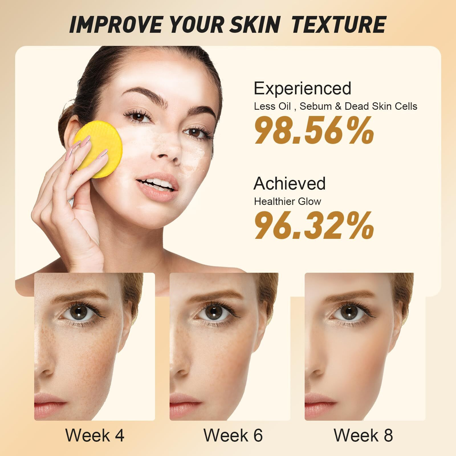 Kojic Acid And Turmeric Cleansing Pads, 50 Pcs, For Face Cleansing And Exfoliation