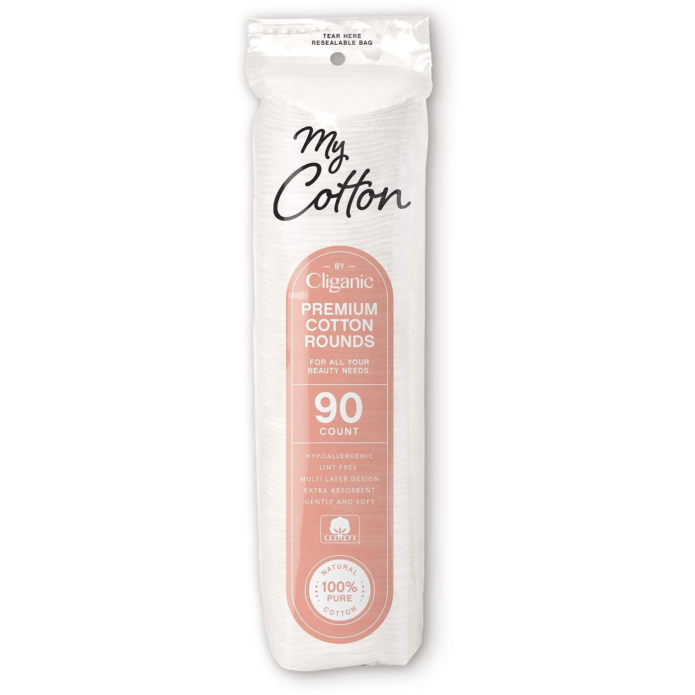 My Cotton Premium Cotton Rounds Bulk (1080 Count) | Makeup Remover Pads, Hypoallergenic, Lint-Free | 100% Pure Cotton