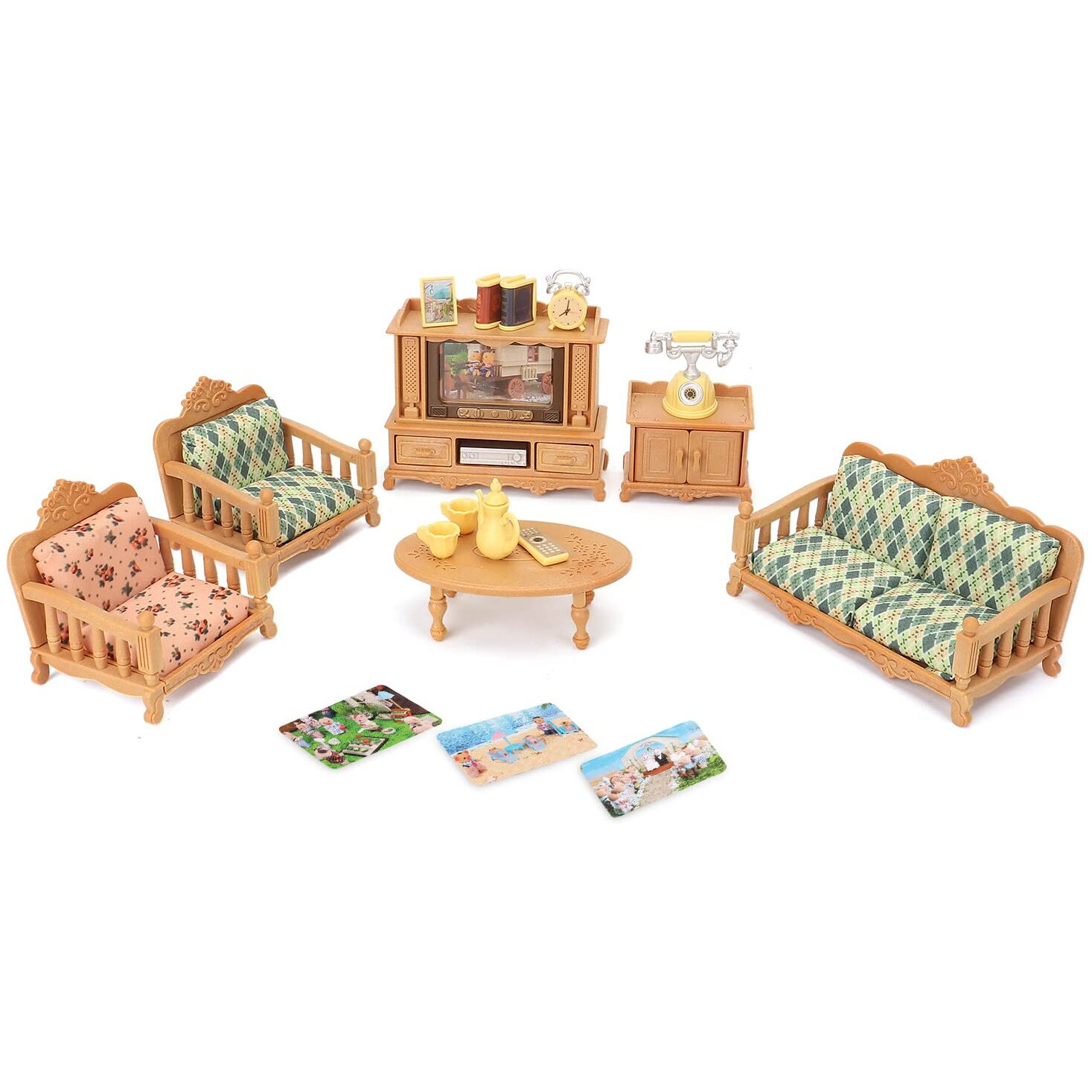 Dollhouse Furniture Set For Kids Toys Miniature Doll House Accessories Pretend Play Toys For Boys Girls & Toddlers Age 3+ With Living Room, Sofa, Tv...