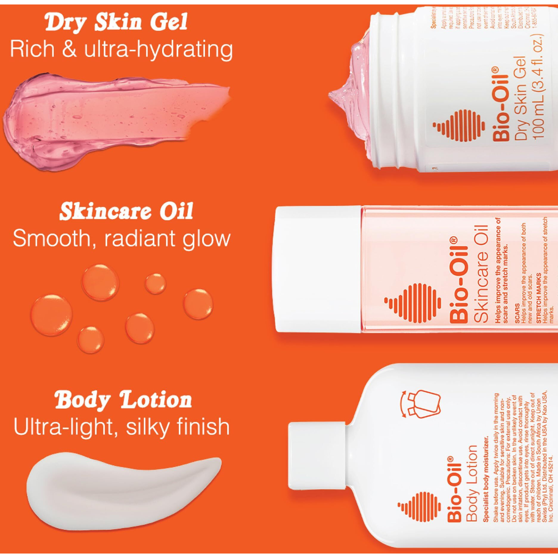 Bio-Oil Skincare Body Oil Serum For Scars And Stretch Marks, Body And Face Moisturizer, Dermatologist Recommended, Non-Comedogenic, Travel Size, For All Skin Types, Vitamin A, E, 0.85 Oz, Pack Of 3