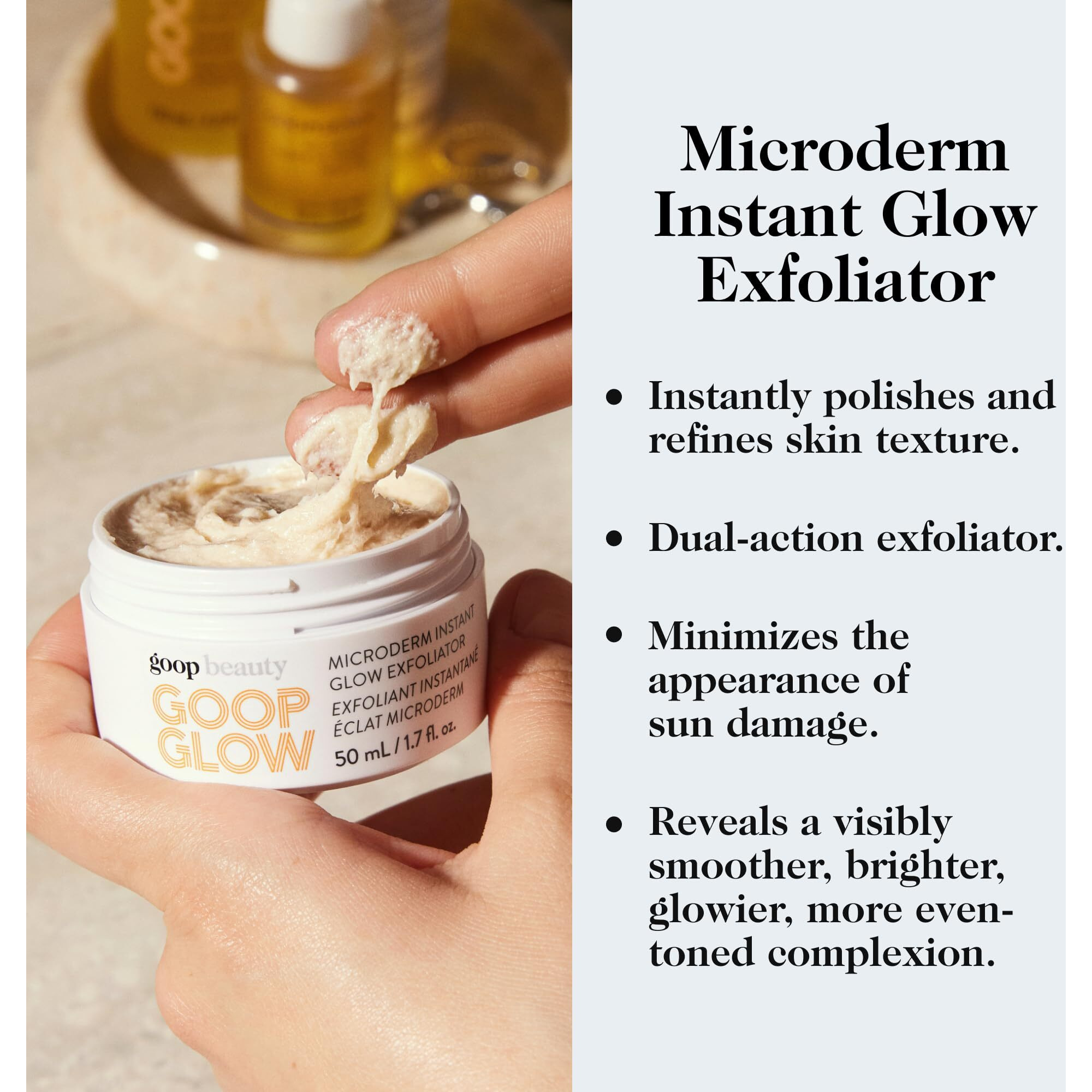 Goop Beauty Microderm Exfoliator | Physical & Chemical Exfoliant To Smooth Skin Texture | Exfoliating Minerals & Glycolic Acid | At-Home Microdermabrasion | Silicone & Paraben Free | 0.5 Fl Oz
