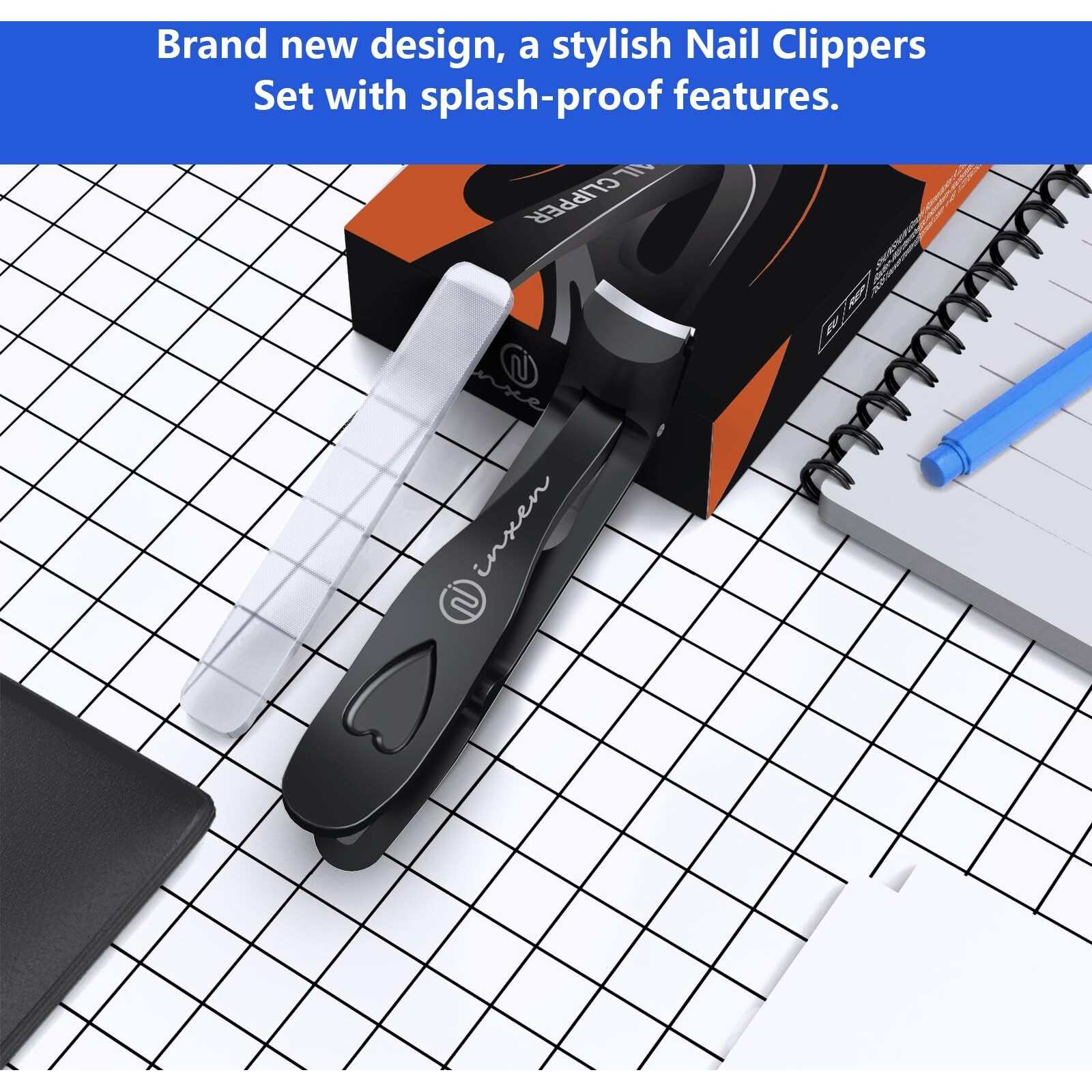 Toenail Clippers For Thick Nails - Angled Head, Wide Jaw, Inxen Ergonomic Long Handle Toe Nail Clippers For Seniors, Nail Cutter For Men & Women, Premium Steel With Nail Catcher