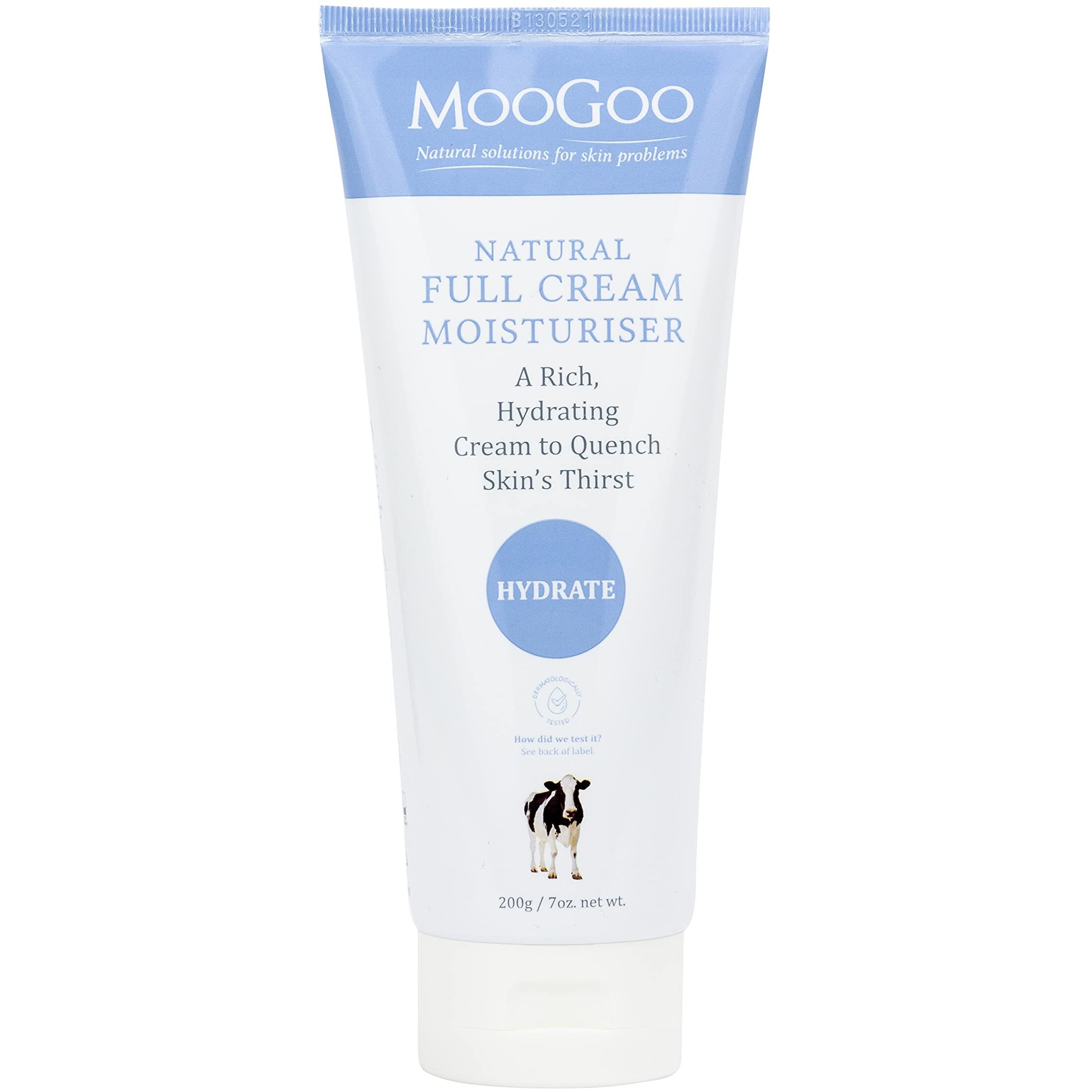 Moogoo Natural Full Cream Moisturizer - Ultra-Hydrating Repair For Dry, Itchy, Sensitive Skin - Suitable For Face, Body & All Ages, 200G/7 Oz