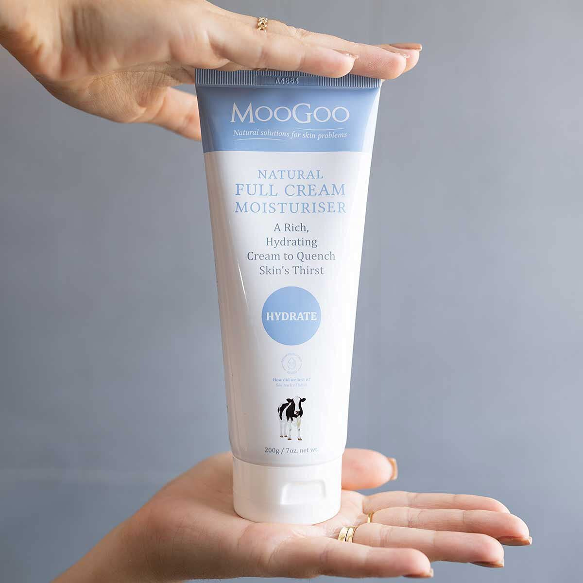Moogoo Natural Full Cream Moisturizer - Ultra-Hydrating Repair For Dry, Itchy, Sensitive Skin - Suitable For Face, Body & All Ages, 200G/7 Oz