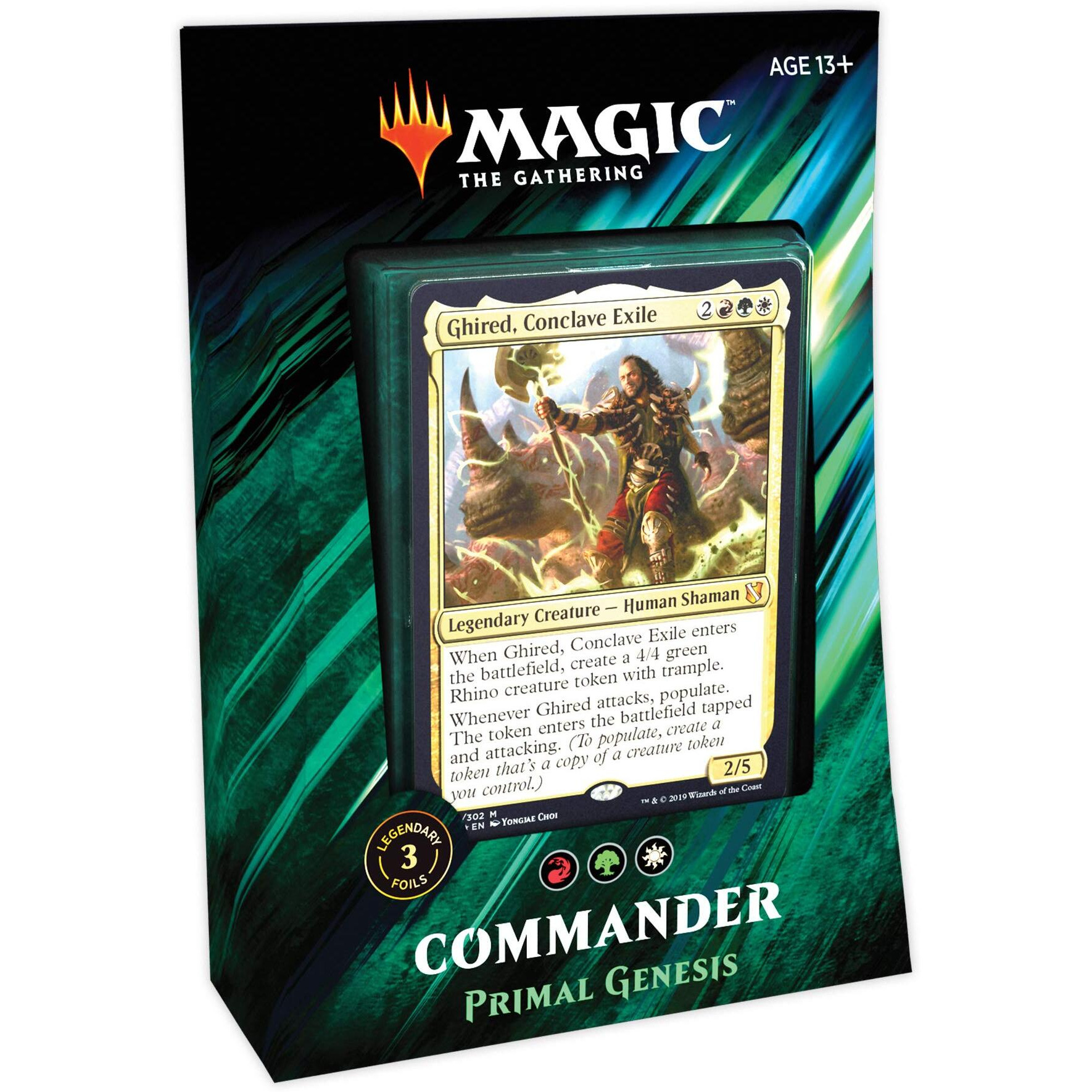 Magic The Gathering Commander 2019 Primal Genesis Deck | 100-Card Ready-To-Play Deck | 3 Foil Commanders