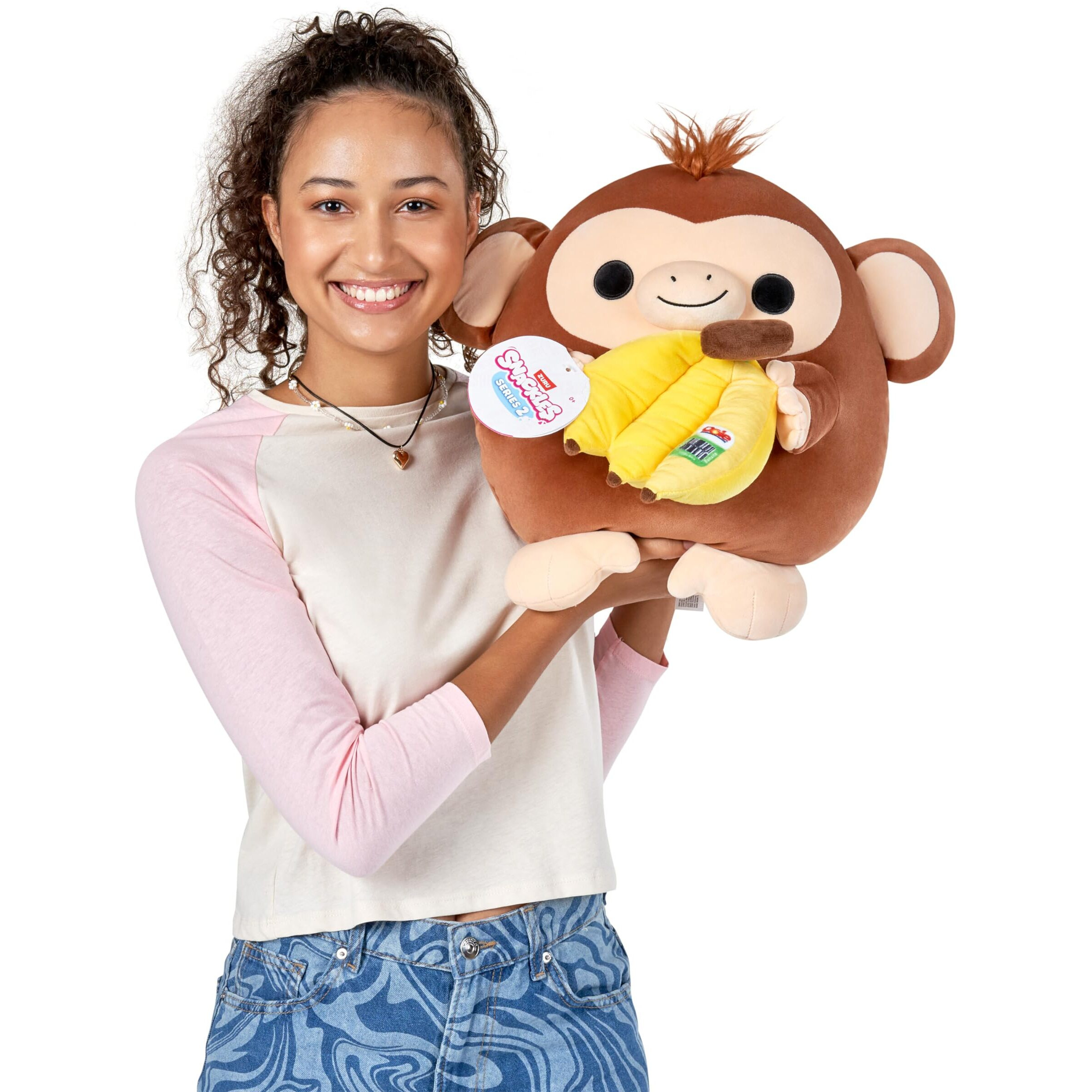 Snackles Series 2 Monkey & Dole 14 Inch Plush By Zuru, Ultra Soft Plush, Collectible Plush With Real Licensed Brands, Stuffed Animal, Giftable