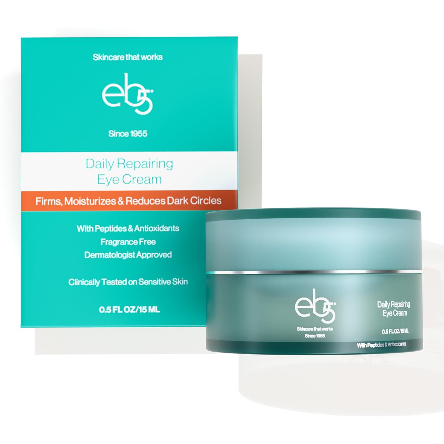 Eb5 Daily Repair Eye Treatment | Under Eye Cream For Dark Circles And Puffiness | Anti-Aging Eye Cream With Peptides For Women And Men - 0.50Oz