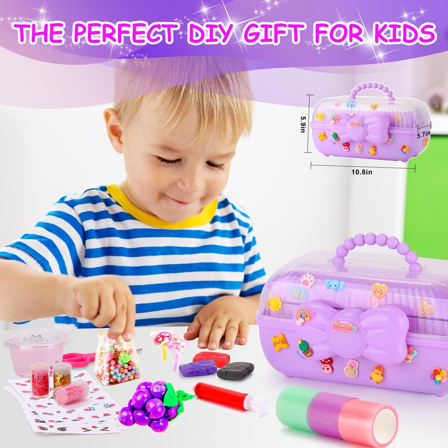 Lokuc Nano Tape Bubble Kit For Kids, 8 Rolls Nano Tape Squishy Maker Kit With Box, Nano Bubble Tape Kit With Syringe Instruction, Girl Boy Christmas Birthday Gifts Suitable For 3, 4, 5, 6, 7 Years Old