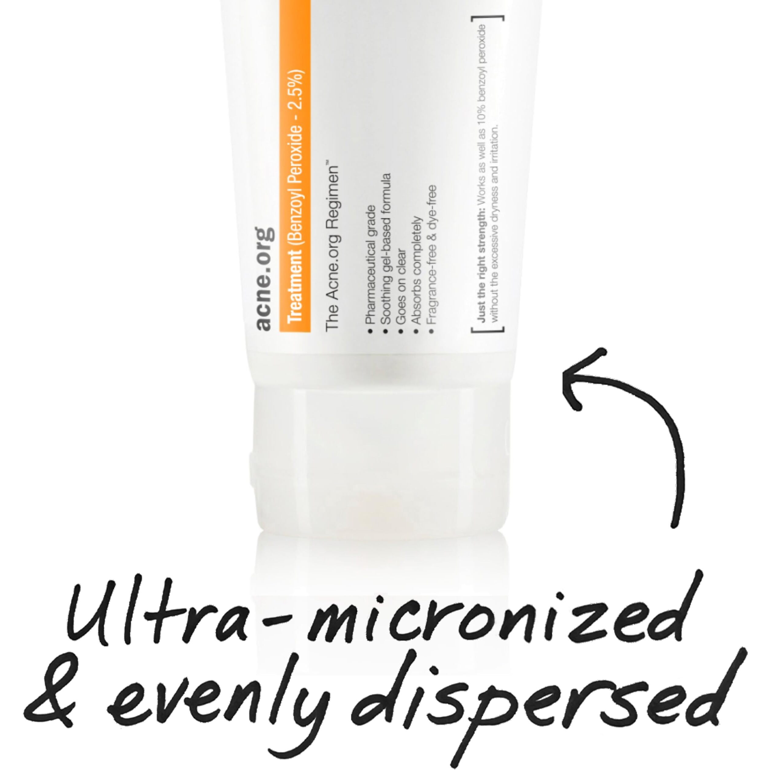 Acne.Org Treatment (2.5% Benzoyl Peroxide) 3.4 Oz - Travel Size, Ultra Micronized, Pharmaceutical Grade Acne Treatment