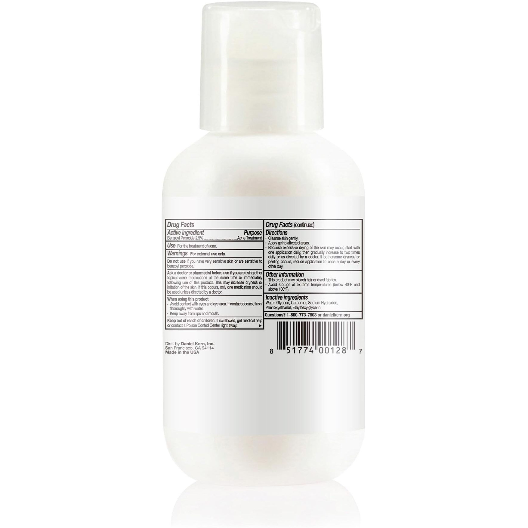 Acne.Org Treatment (2.5% Benzoyl Peroxide) 3.4 Oz - Travel Size, Ultra Micronized, Pharmaceutical Grade Acne Treatment