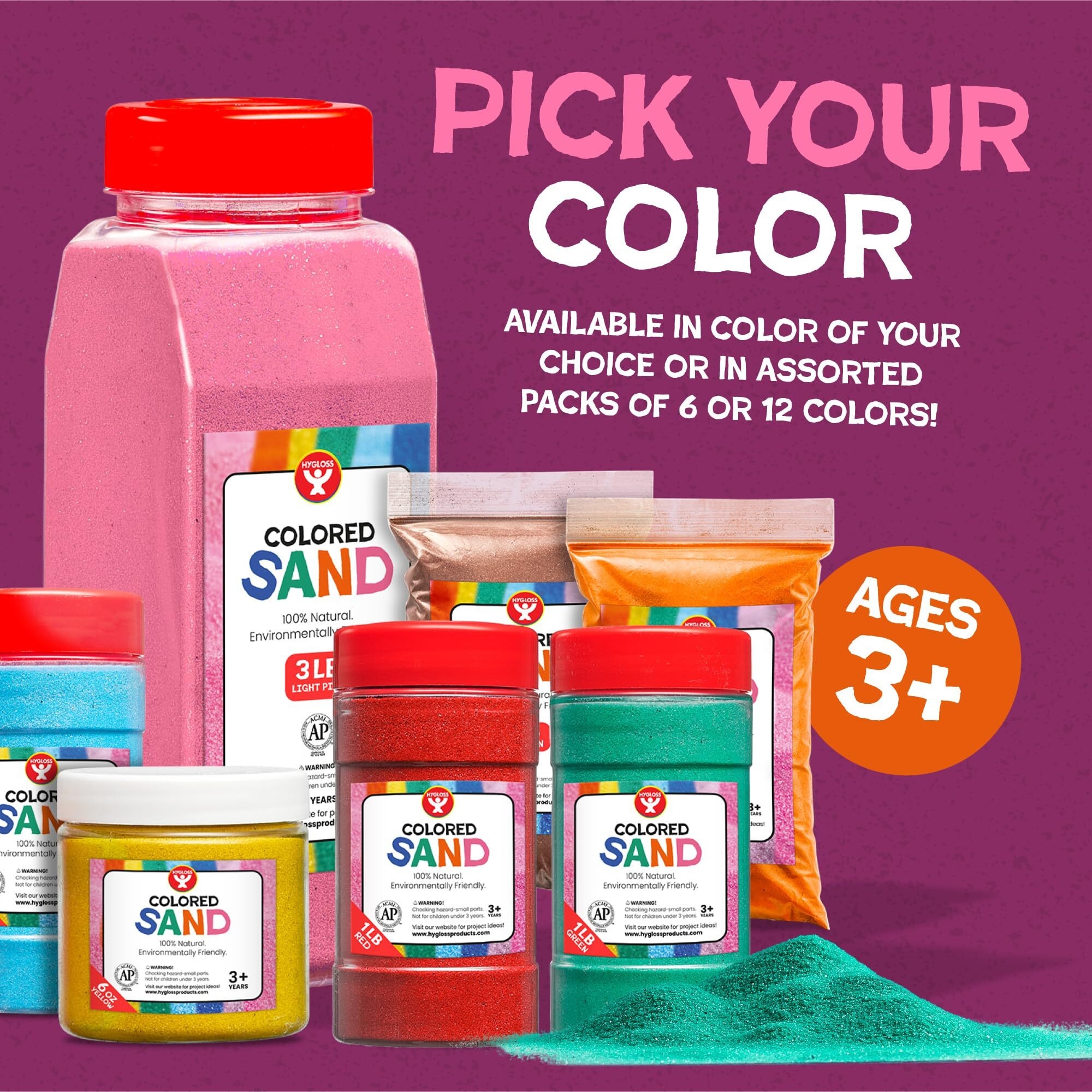 Colored Sand For Sand Art - Sand For Crafts - Vibrant Color Play Sand - Safe For Ages 3+ Fine Colorful Sand For Plants - Classroom Arts & Crafts For Kids 4 5 6 7 8 9 10 11 12 - 15 Lb. Bottle, Yellow