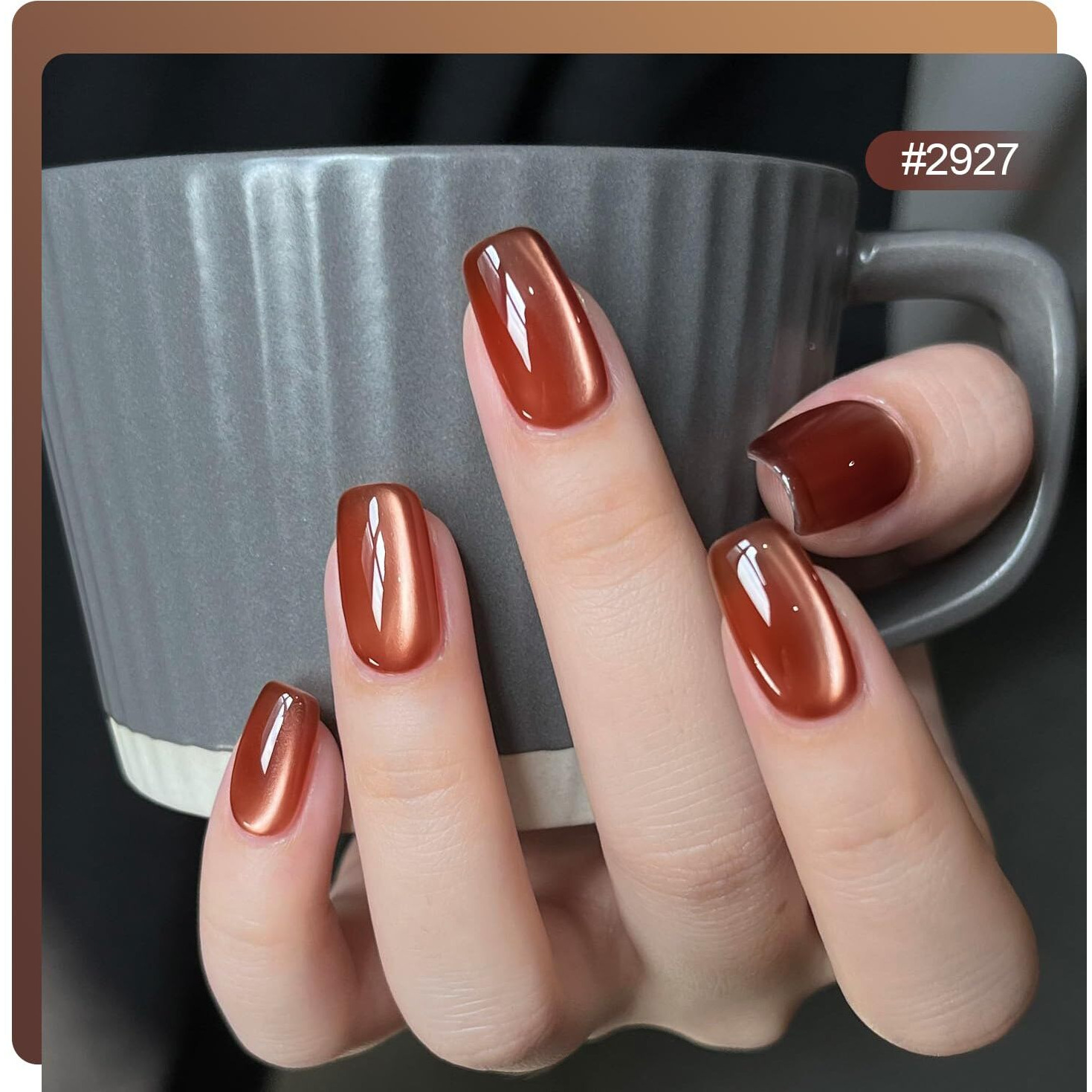Gaoy Silk Glitter Cat Eye Gel Polish Set With Magnet For Christmas Nails, 6 Colors Includingjelly Red Green Brown Yellow Uv Led Soak Off Nail Polish Home Diy Manicure Nail Salon Varnish