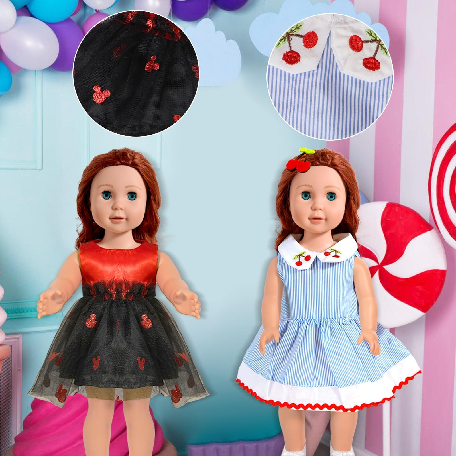 18 Inch Doll Clothes Accessories, Artst 18Pcs Doll Clothes Outfit Dress For 18 Inch Dolls, Xmas Gift For Girls