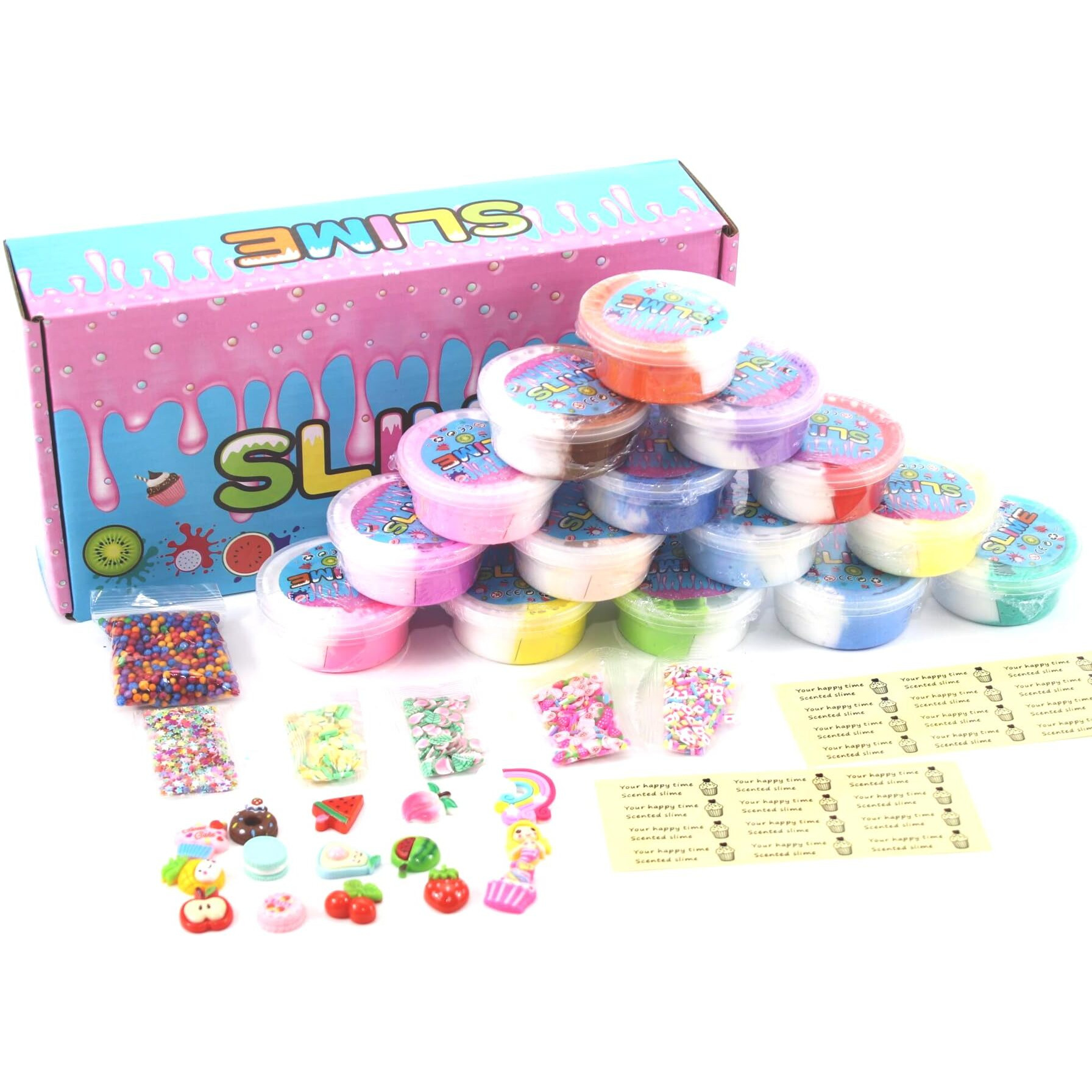 15 Pack Two-Toned Butter Slime Kit For Girls,Super Soft And Non-Sticky Toy,Diy Educational Slime Toys For Kids,Party Favor For Kids Girls & Boys