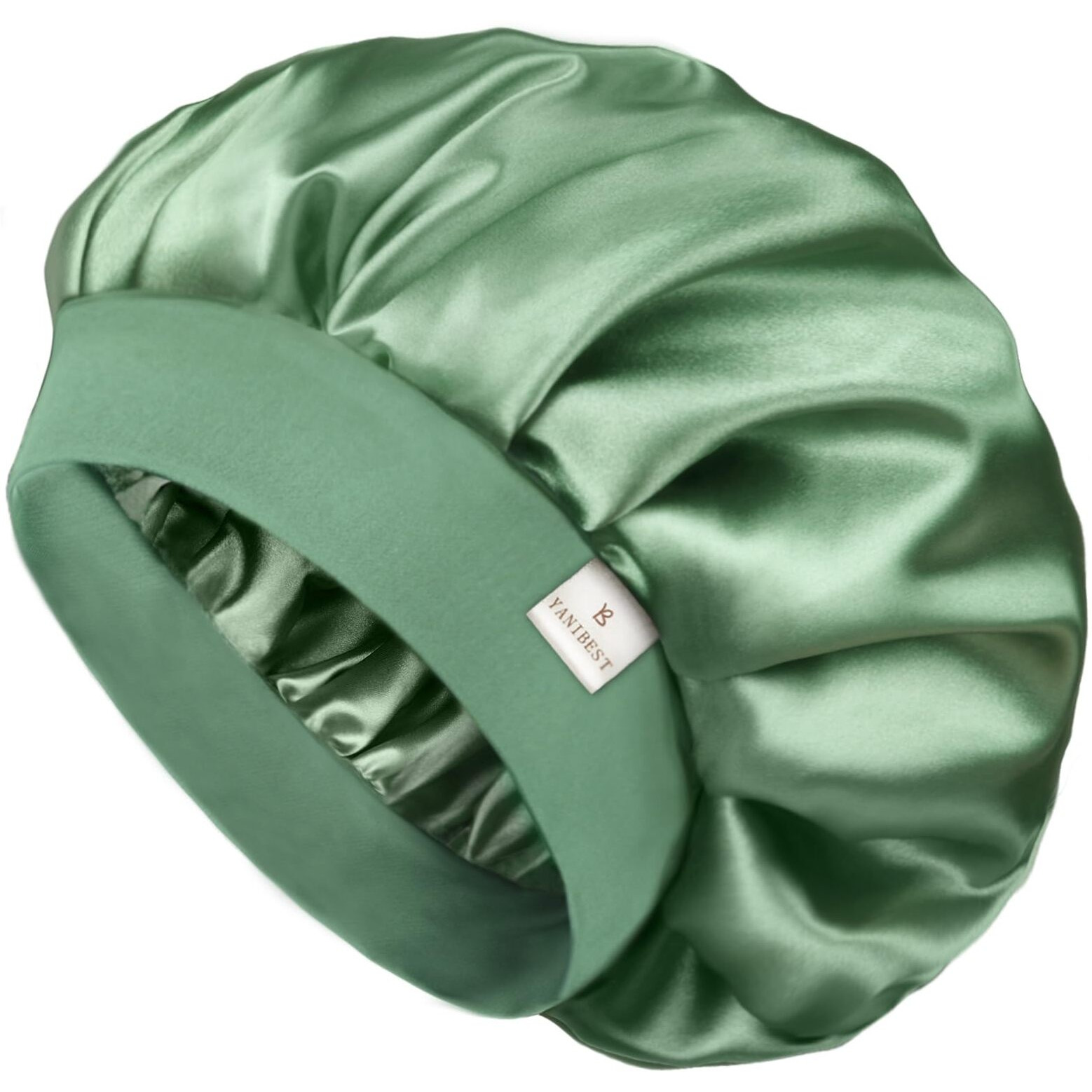 Yanibest Bonnet For Men Hair Bonnet For Sleeping Double Layer Satin Bonnets For Black Women Curly Hair Braids,Green