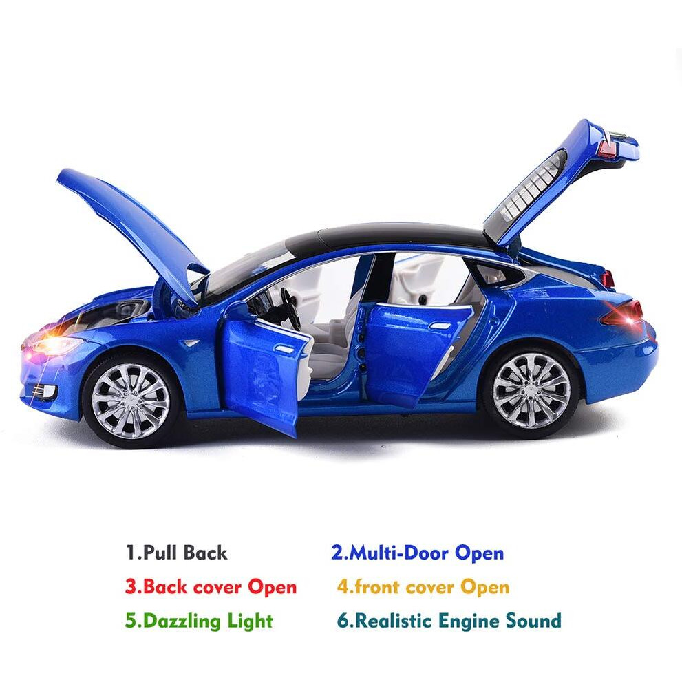 Minitoy Toy Car Model S Alloy Model Cars Pull Back Vehicles 1/32 Scale Car Toys For Toddlers Kids(Blue)