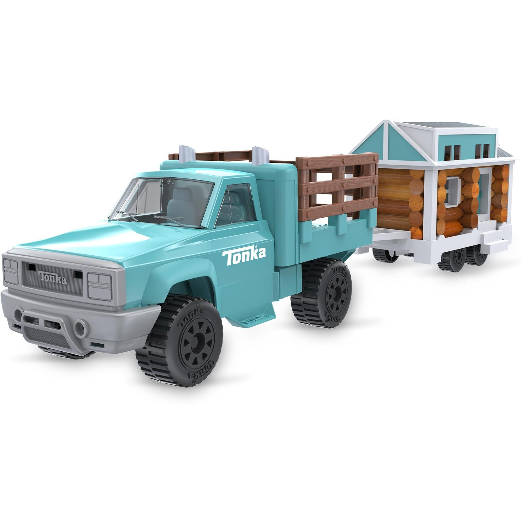 Lincoln Logs Cruising Tonka Tiny Home, Toy Truck Building Playset For Kids, Boys & Girls Ages 3+,Promotes Fine Motor Skills & Sensory Development, Stem, Great Holiday & Birthday Classic Retro Gift