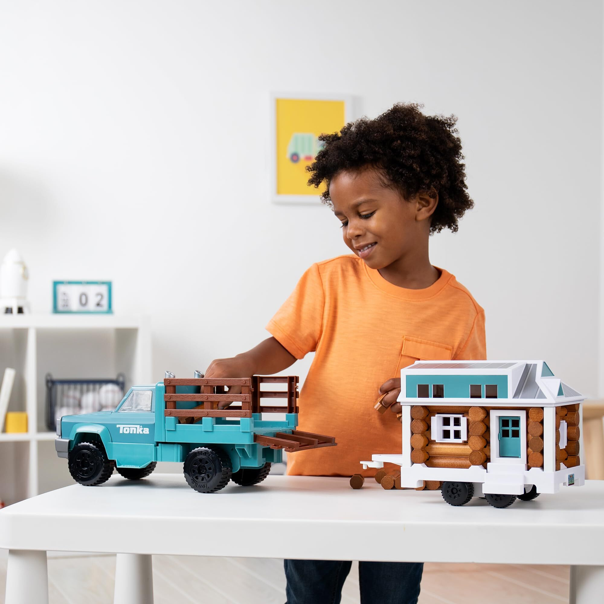 Lincoln Logs Cruising Tonka Tiny Home, Toy Truck Building Playset For Kids, Boys & Girls Ages 3+,Promotes Fine Motor Skills & Sensory Development, Stem, Great Holiday & Birthday Classic Retro Gift