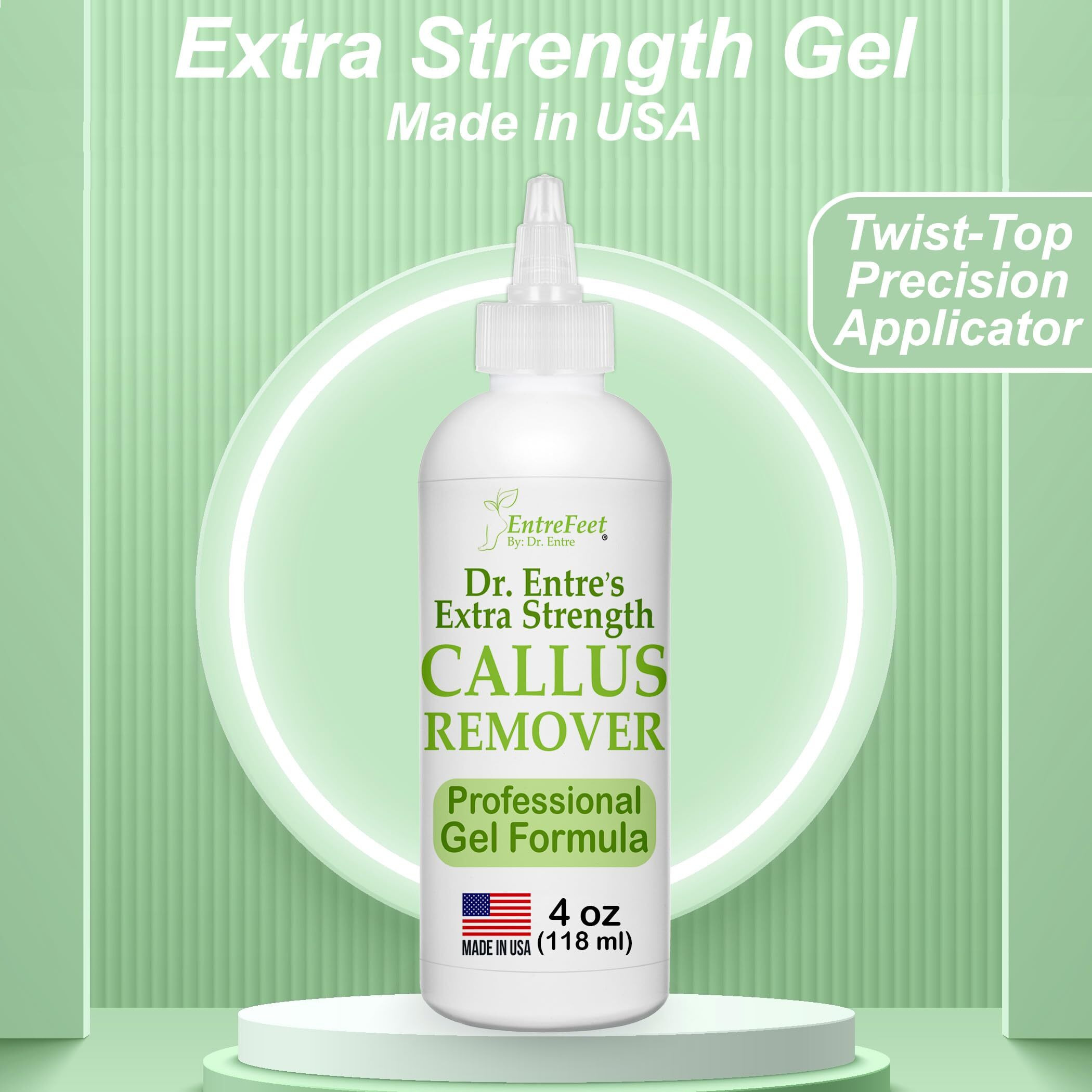 Dr. Entre's Callus Remover Gel & Foot File Extra Strength Callus Remover For Feet, Foot Callus Remover Care, Pedicure Tools Supplies, Spa Kit, Dead Skin Scrubber, 4 Oz