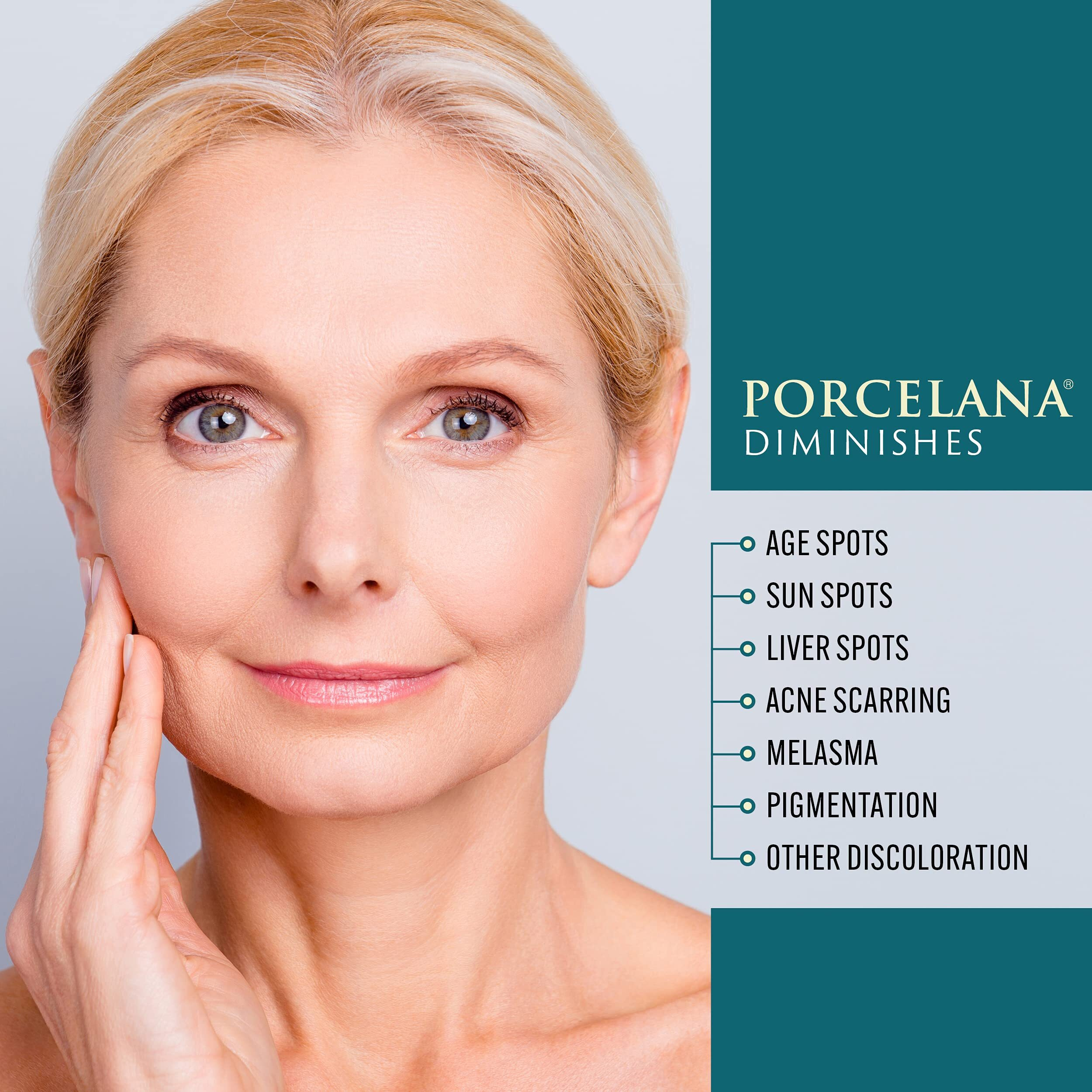 Porcelana Daytime Hydration Cream For Face & Body [Updated Formula] - Fades Dark Spots & Evens Skin Tone - For Sun & Age Spots, Acne Scarring, Melasma & Discoloration - Antioxidant Moisturizer (3 Oz)