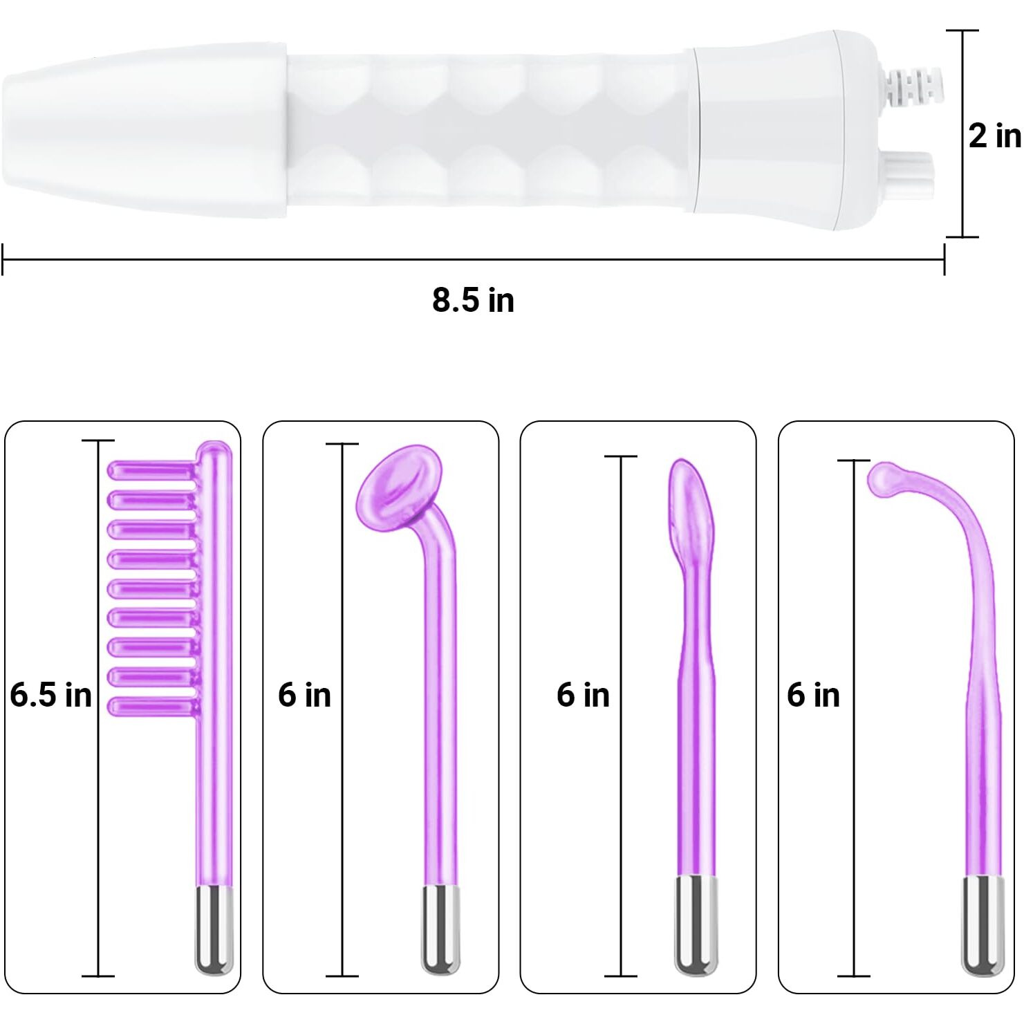 High Frequency Facial Wand-Uupas Portable Handheld High Frequency Facial Machine Skin Facial Wand With 4 Violet Tubes