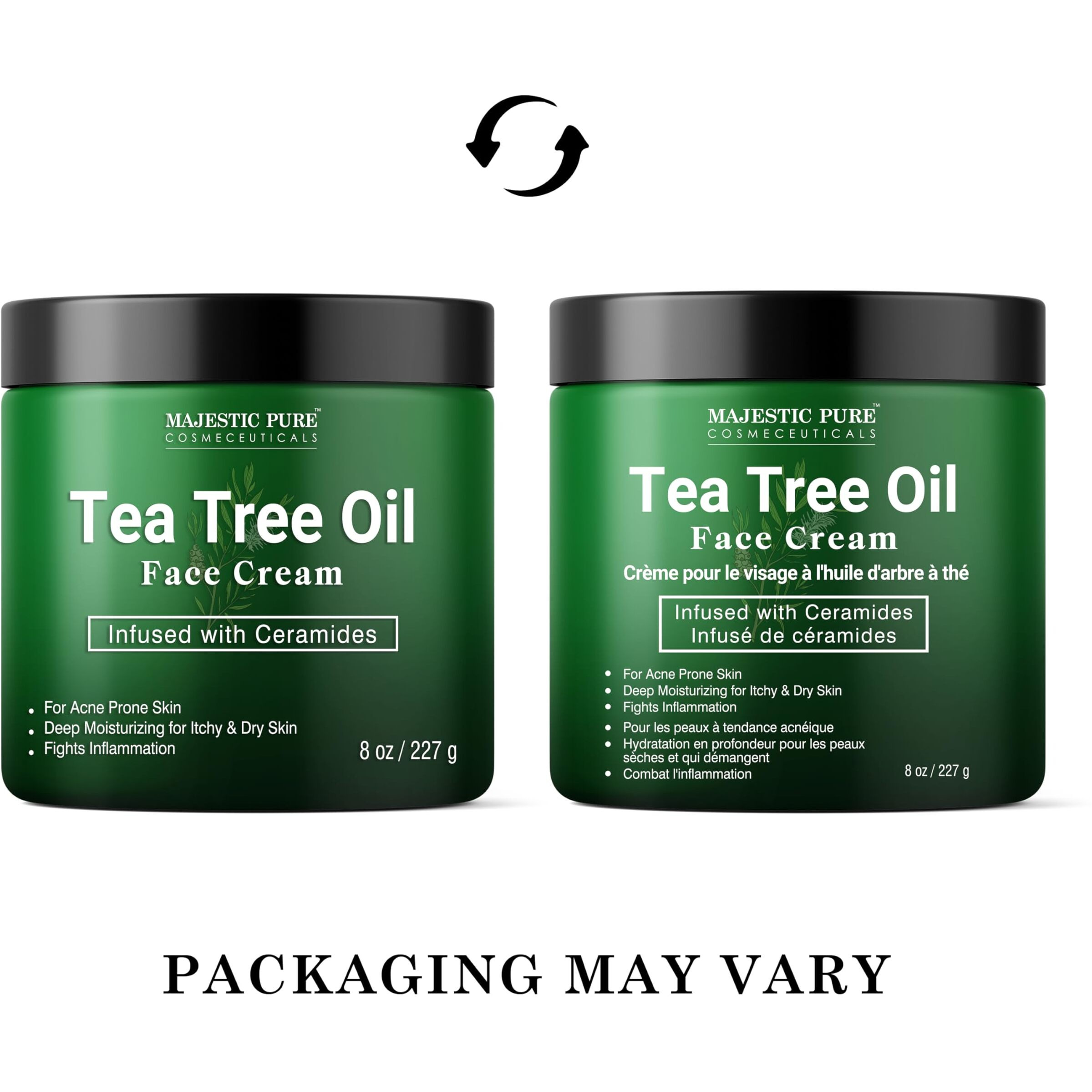 Majestic Pure Tea Tree Oil Face Cream | Cream For Dry & Itchy Skin, Acne, Scar, Day & Night Moisturizer Face Cream For Women & Men | 8 Oz