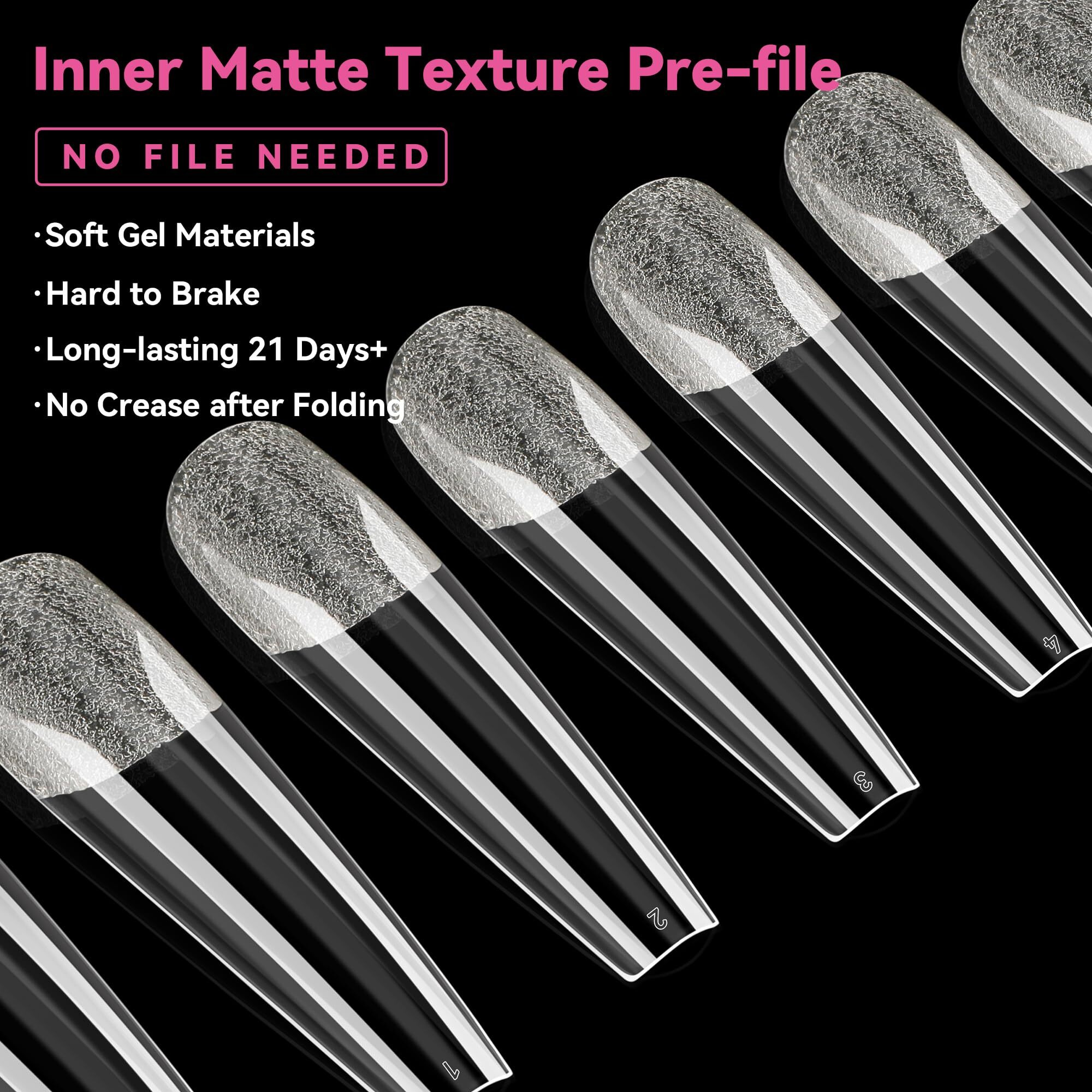 Una Gella Extra Long Coffin Nail Tips Xxl Soft Gel Nail Tips Coffin 120Pcs Pre-Shape Press On Nails No C Curve Full Cover Ballerina Nail Tip Clear Fake Nail For Acrylic Nail Soak Off Diy Salon 12Sizes