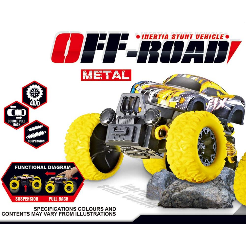 Toy Trucks For Boys Pull Back Cars For Toddlers, Alloy Toy Car Educational Toy Monster Trucks Inertia Car Toy For Boys Girls Toddler (Yellow)