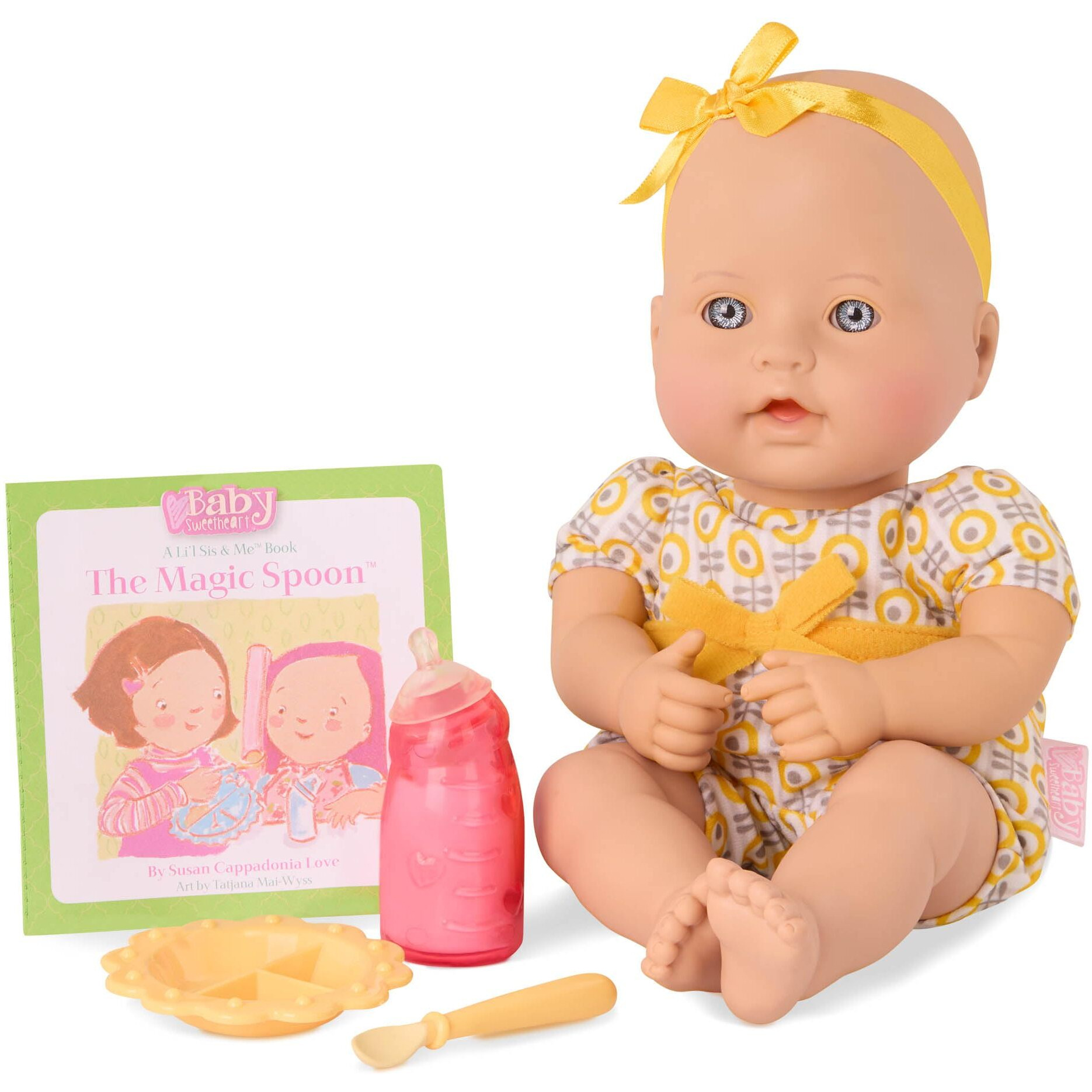 Baby Sweetheart By Battat - Feeding Time 12-Inch Soft-Body Newborn Baby Doll With Easy-To-Read Story Book And Baby Accessories