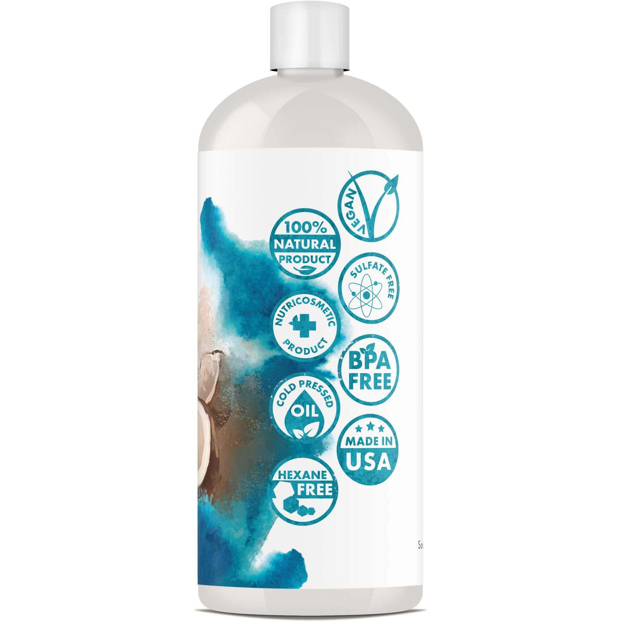 Premium Nature Fractionated Coconut Oil Massage Oil Carrier Oil For Essential Oils Mixing Dry Skin Moisturizer Fractionated Coconut Oil For Essential Oils For Skin Coconut Massage Oil 32 Oz