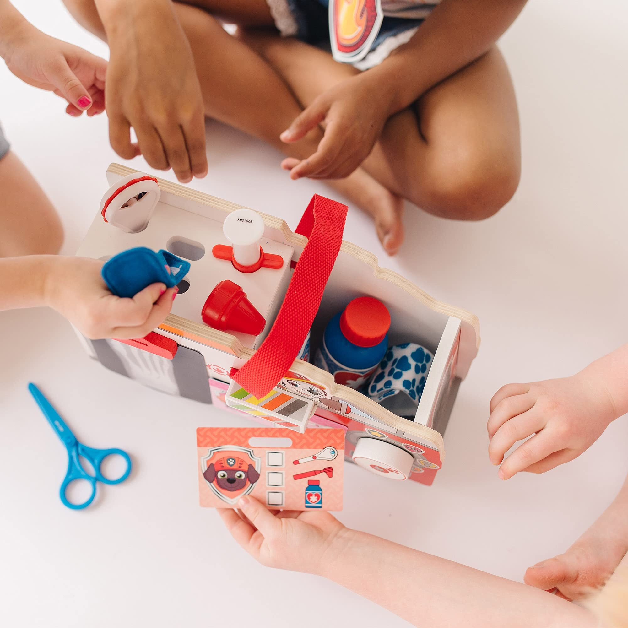 Melissa & Doug Paw Patrol Marshall's Wooden Rescue Emt Caddy (14 Pieces) - Paw Patrol Take-Along Pretend Play First Responder Rescue Kit, Paw Patrol Toddler Toy For Girls And Boys Ages 3+