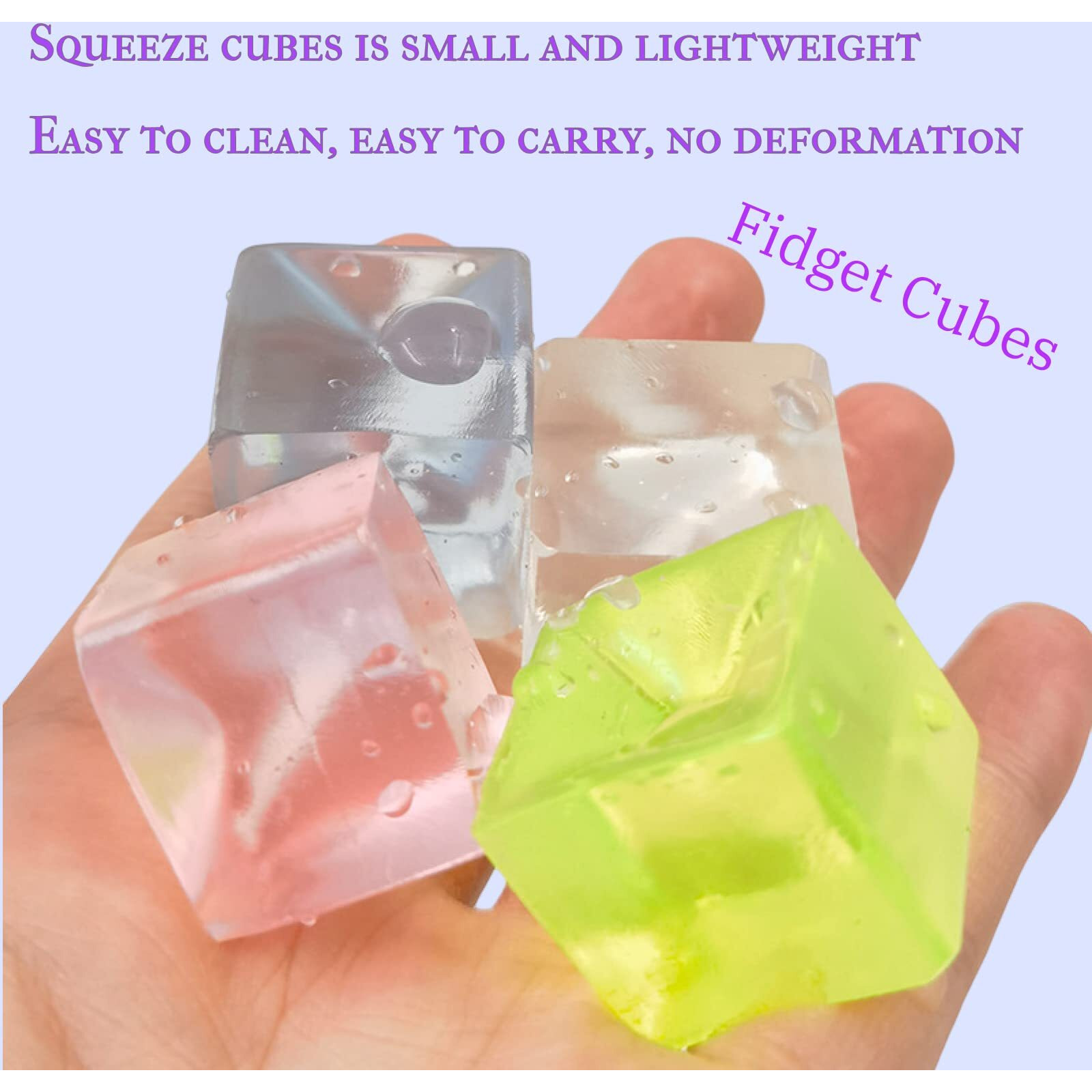 12Pcs Ice Cube Stress Balls - Party Favors Gifts For Kids Adults, Funny Fidget Stress Ball, Squeezy Sensory Cubes, Soft Squishies Anxiety Toys For Kids And Adults With Adhd And Autism