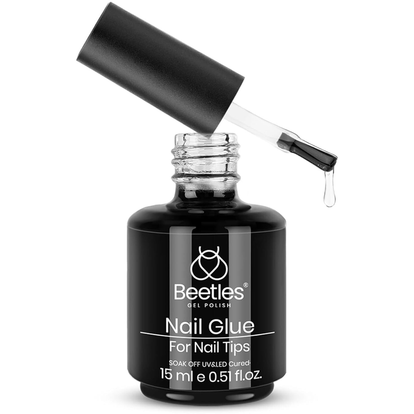 Beetles Gel Polish 9 In 1 Nail Glue With New Formula, 0.5 Fl Oz Super Strong Brush In Nail Gel Glue For False Nails Tips, Rhinestone, Base Gel, Blooming Gel, Gift For Women