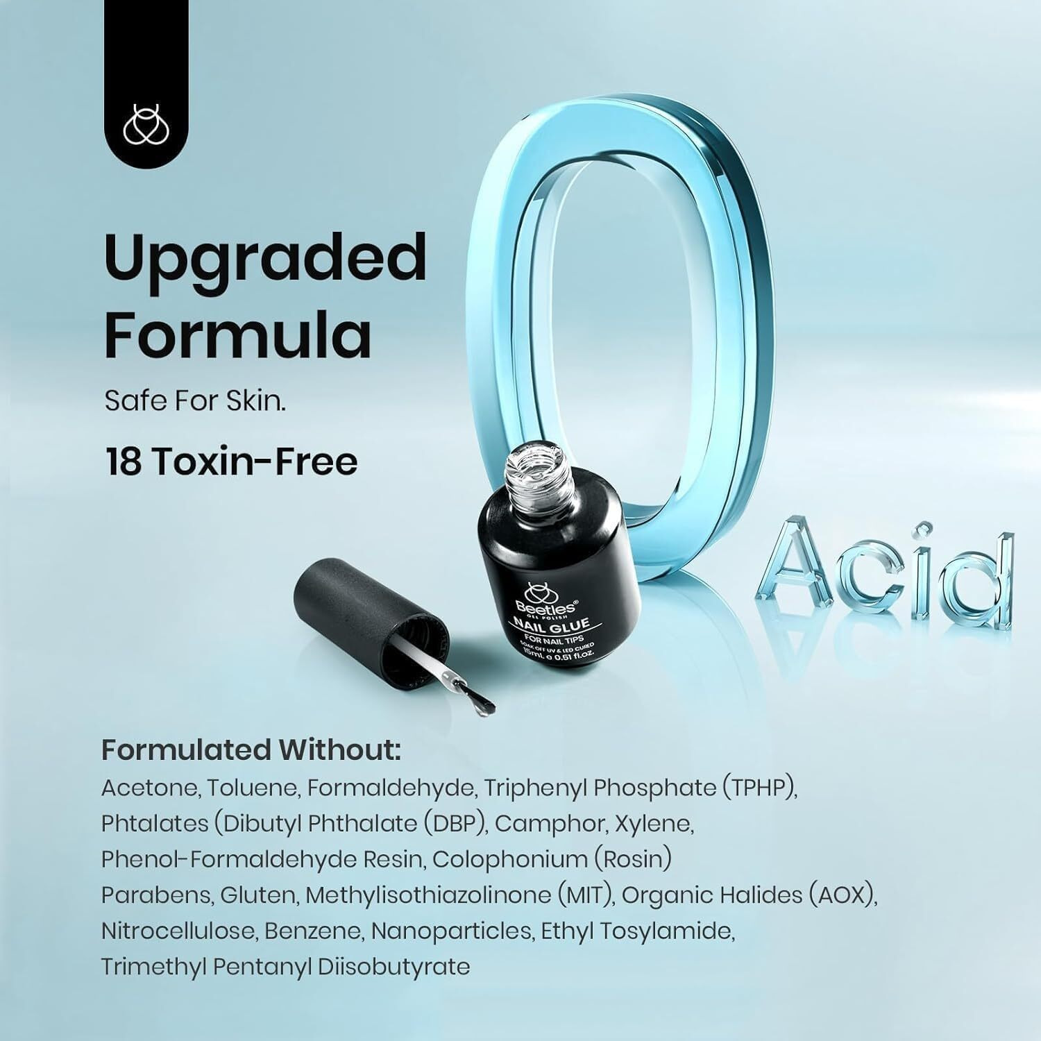 Beetles Gel Polish 9 In 1 Nail Glue With New Formula, 0.5 Fl Oz Super Strong Brush In Nail Gel Glue For False Nails Tips, Rhinestone, Base Gel, Blooming Gel, Gift For Women