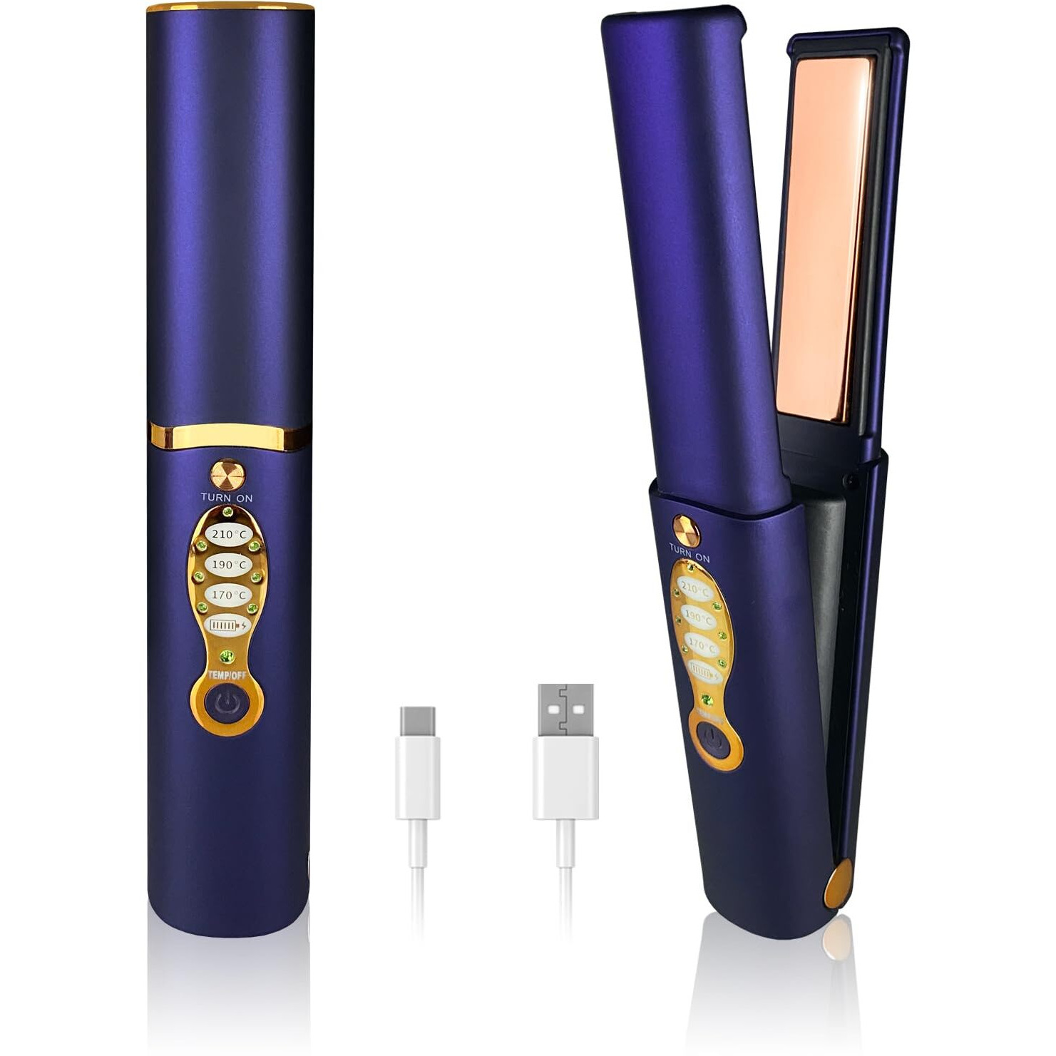Cordless Hair Straighteners Titanium Portable Flat Iron Wireless Hair Straightener 2 In 1 For Straightening And Curling Travel Straightener Dual Voltage 5000 Mah Battery Heats Up In Seconds