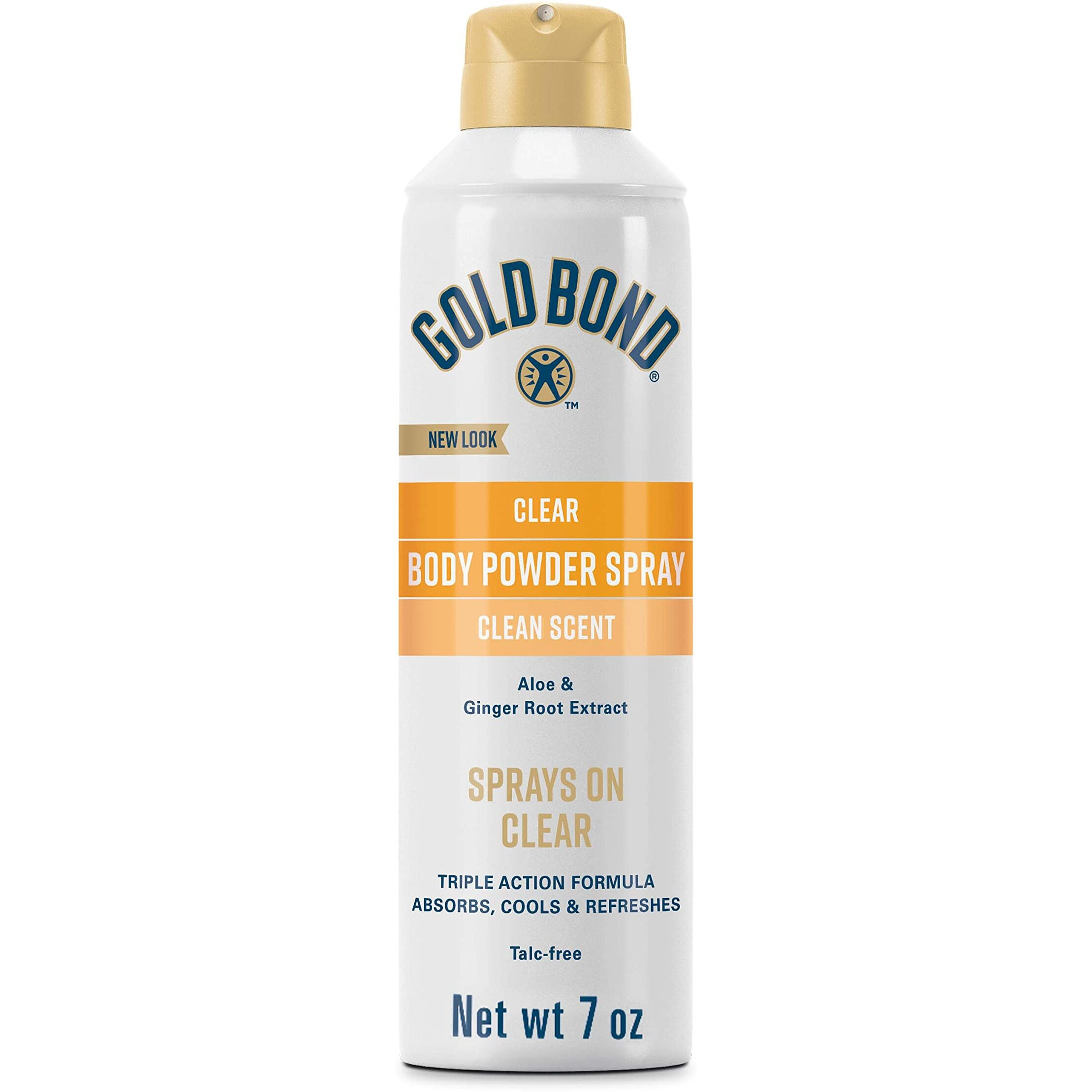 Gold Bond No Mess Clear Invisible Body Powder Spray, 7 Oz., Absorbs Odor-Causing Sweat
