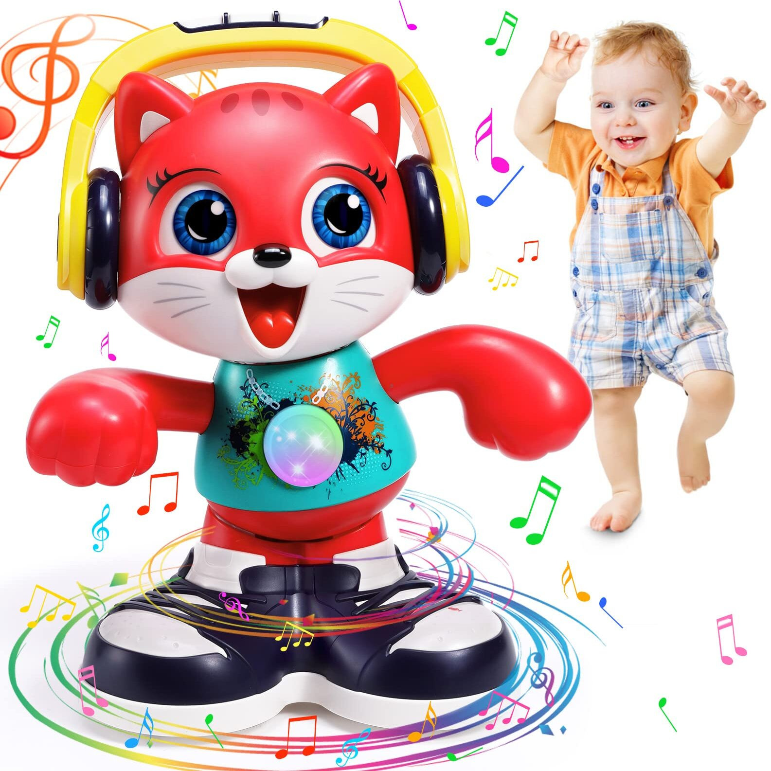 Baby Toys 12-18 Months Dancing Cat Toys For 1 Year Old Boys Girls With Music & Recording Kids Interactive Early Learning Educational Toddler Toys For 1 2 3 Year Old Boys Girls Birthday Xmas Gift