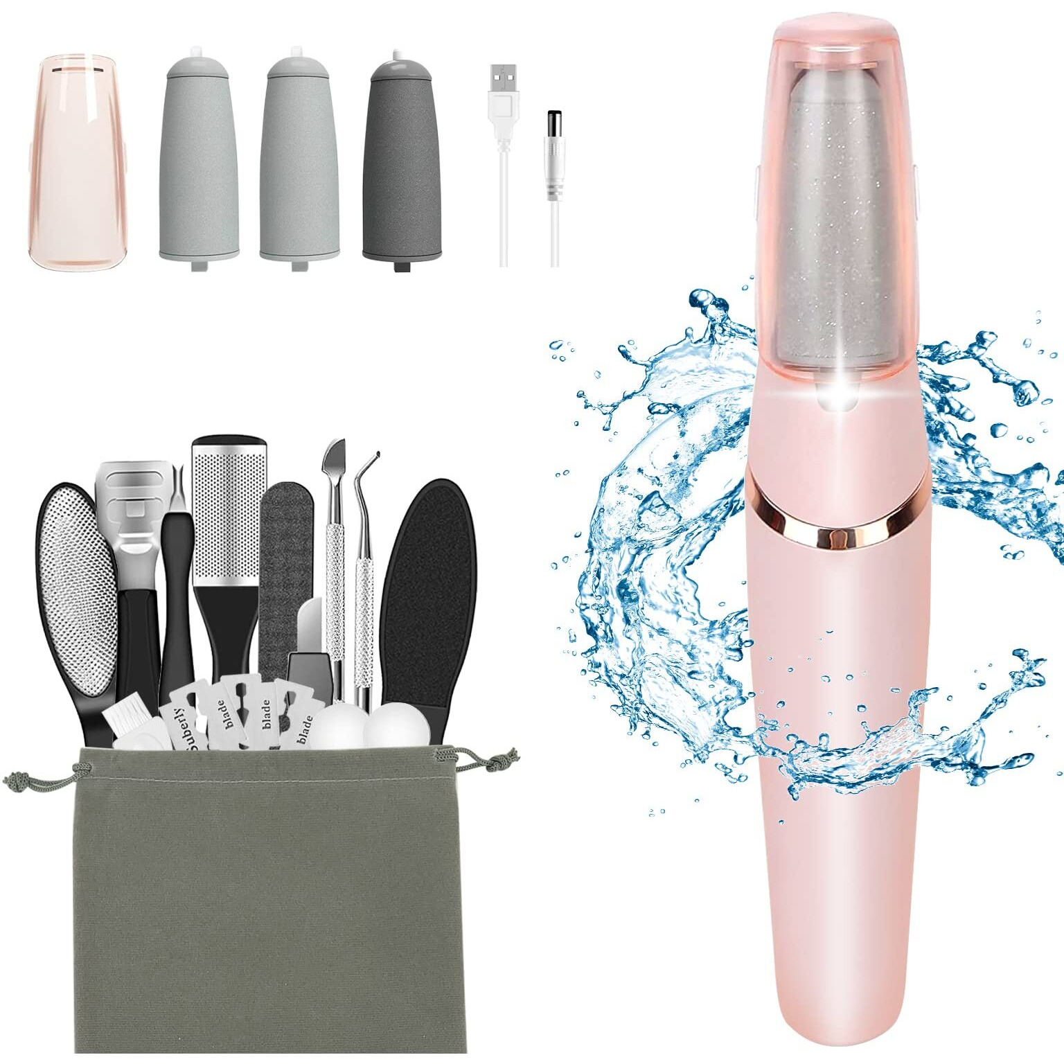 Electric Callus Removers For Feet, Rechargeable Electric Foot Callus Remover Pedicure Kits With16 In 1, Removes Dry Skin For Smoother Feet, Foot Care For Dead Skin Ideal Gift